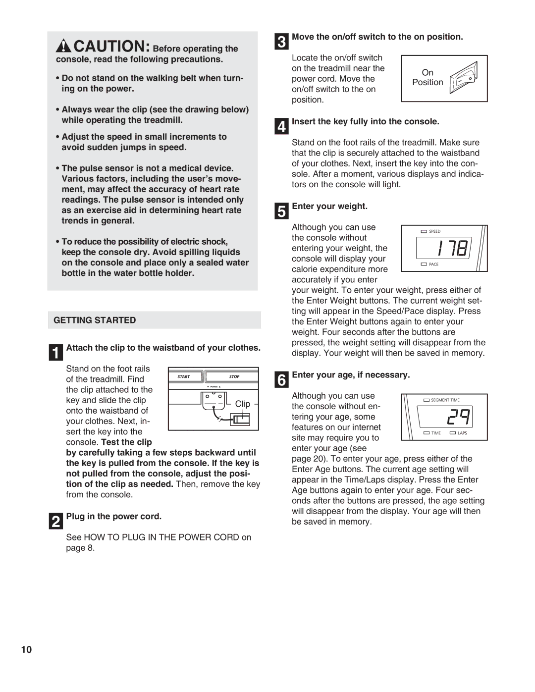 NordicTrack NTTL09990 user manual Getting Started 