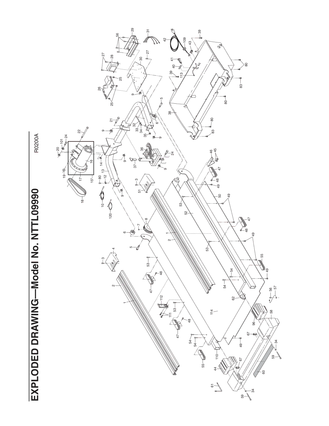 NordicTrack user manual Exploded DRAWING-Model No. NTTL09990 