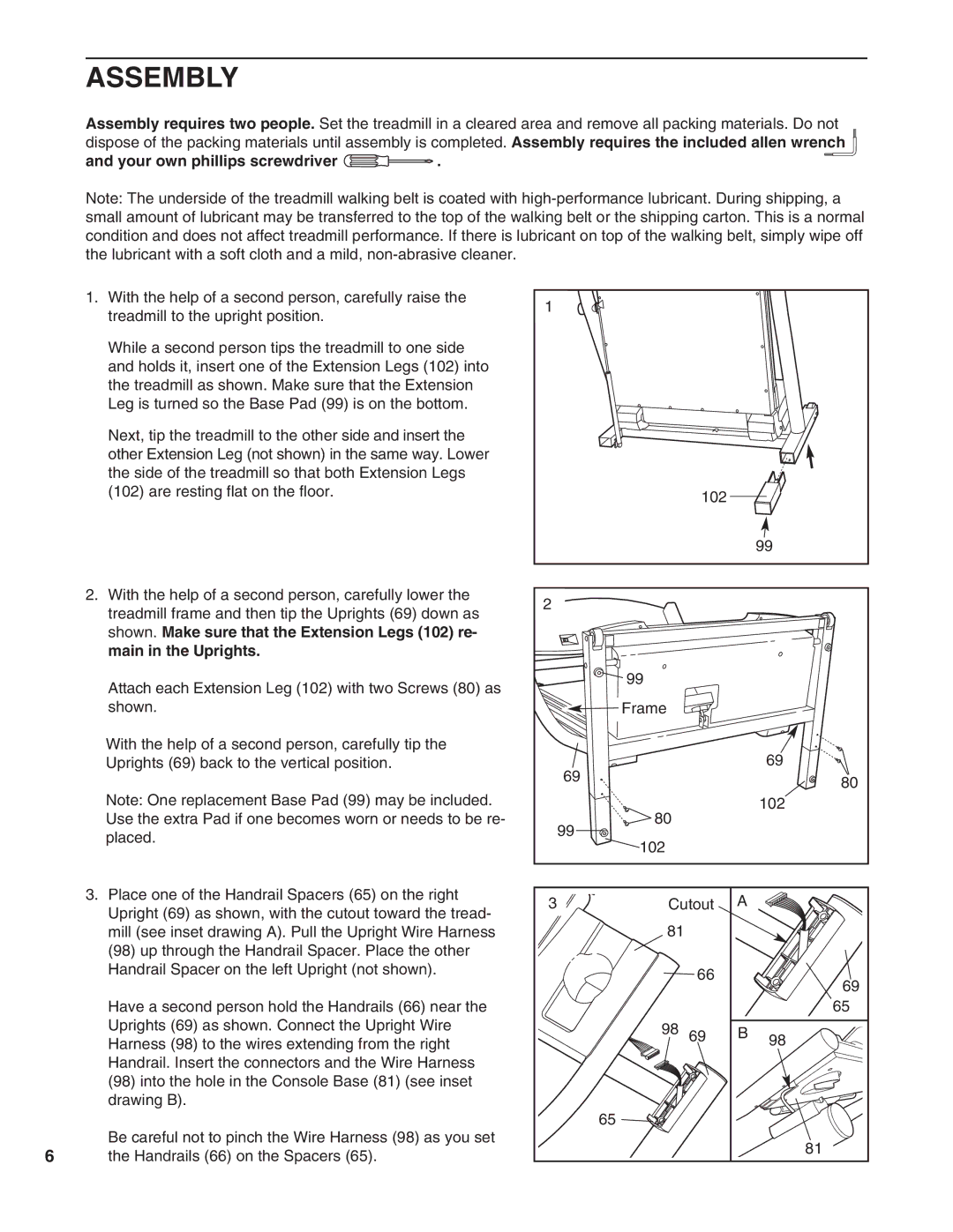 NordicTrack NTTL09990 user manual Assembly, Your own phillips screwdriver 