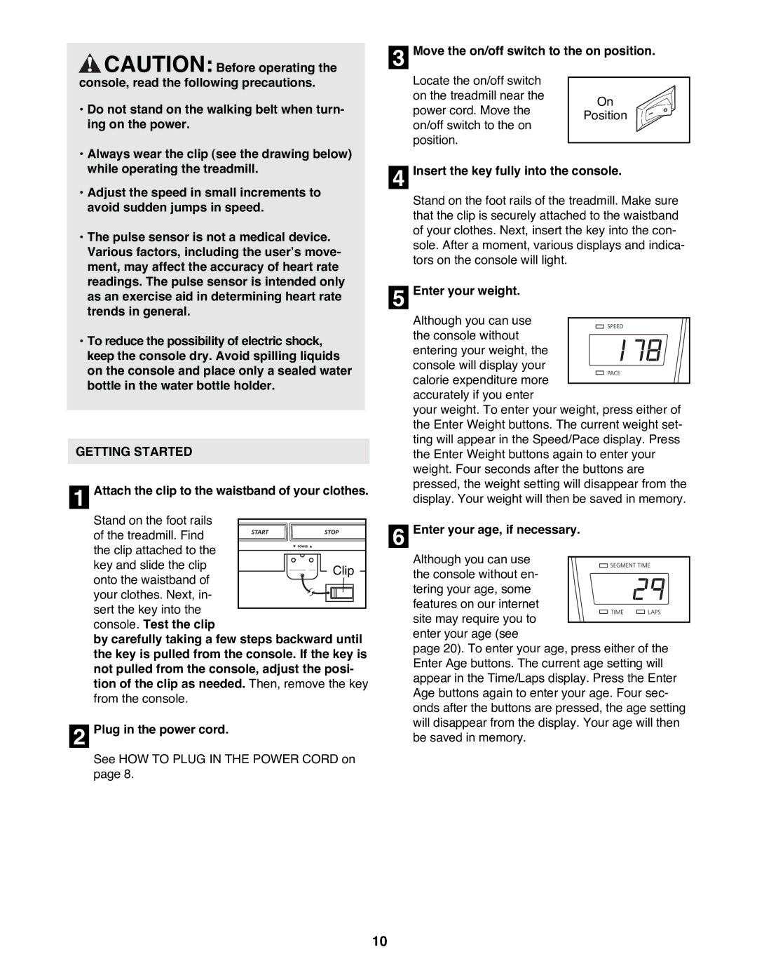 NordicTrack NTTL09992 user manual Getting Started 