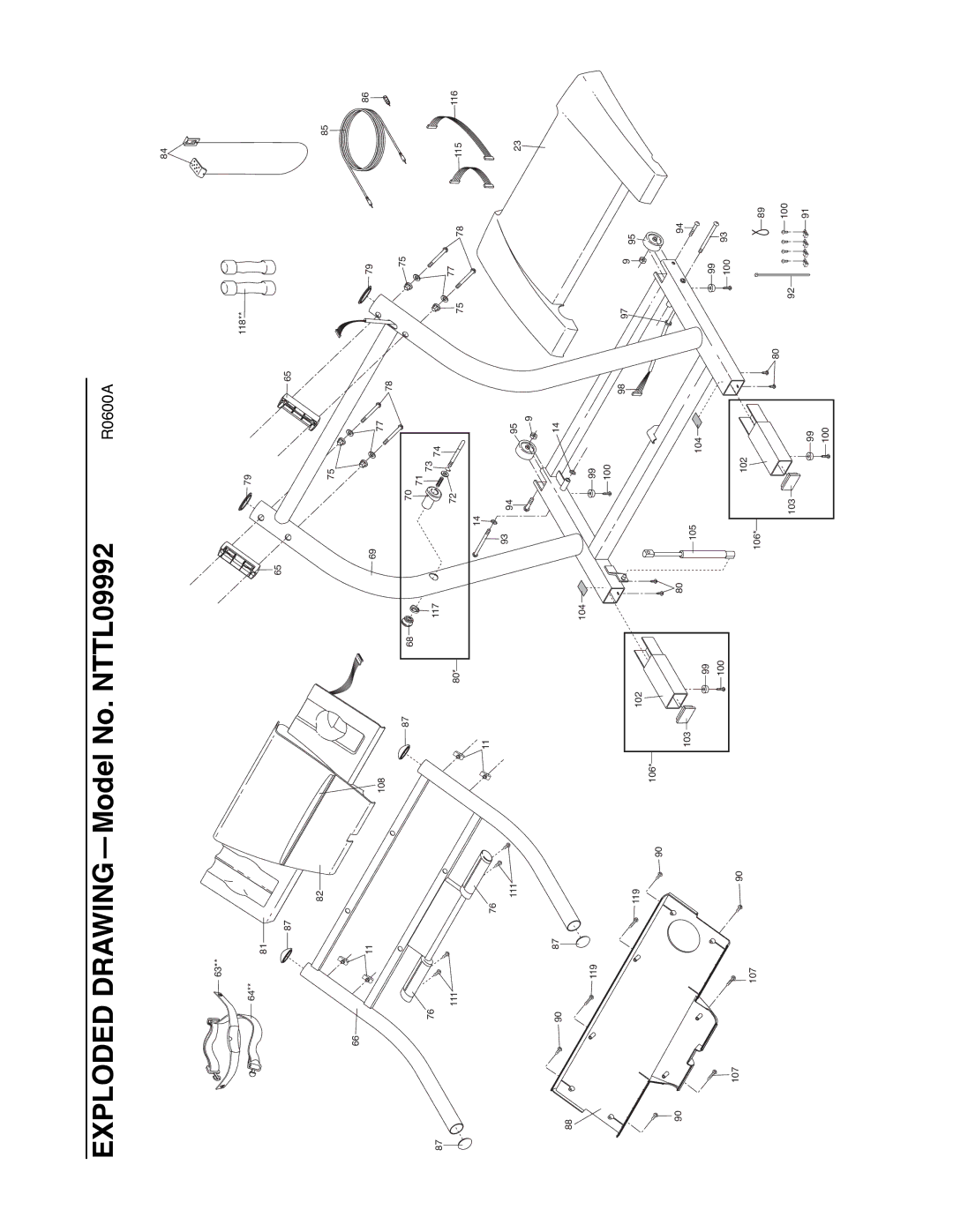 NordicTrack user manual Exploded DRAWINGÑModel No. NTTL09992 