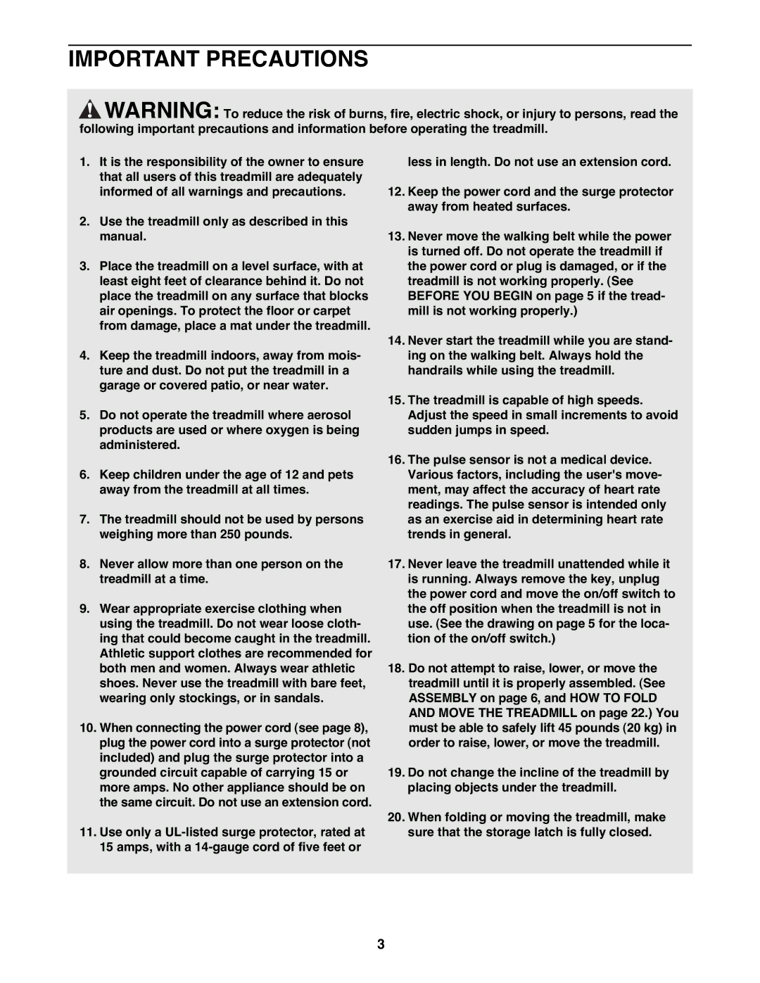 NordicTrack NTTL09992 user manual Important Precautions 