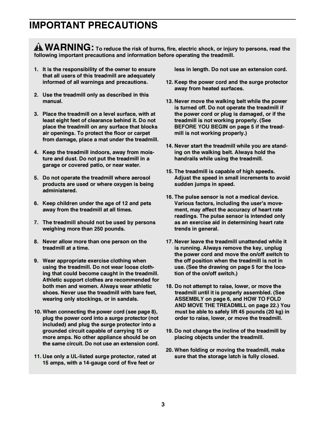 NordicTrack NTTL09993 user manual Important Precautions 