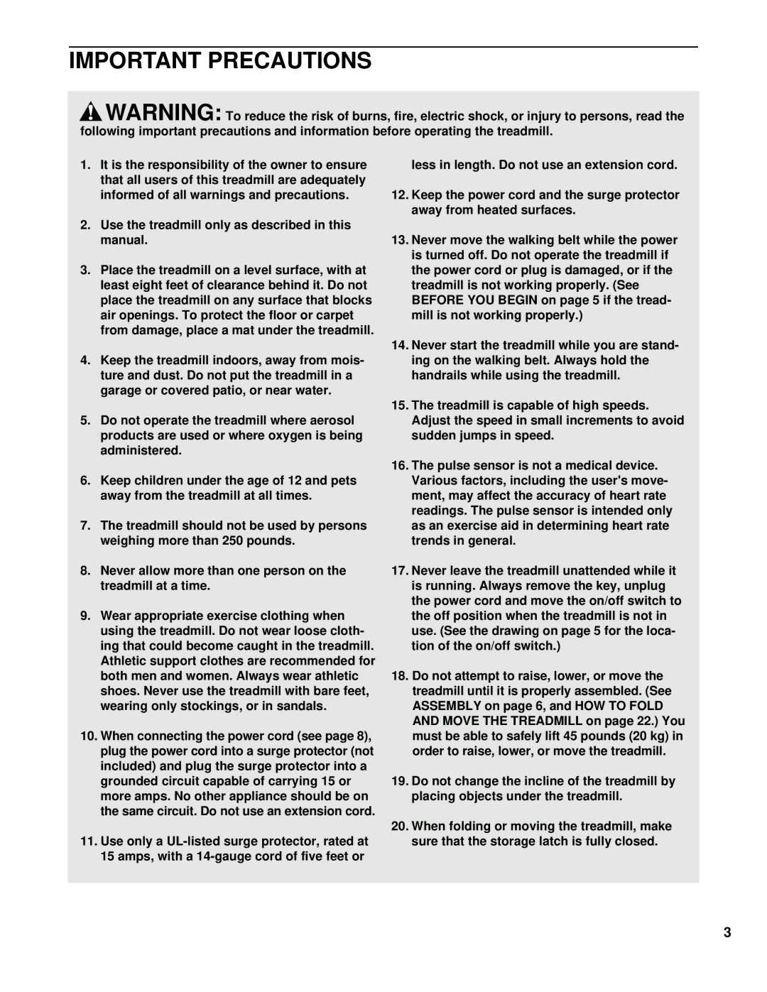 NordicTrack NTTL09994 user manual Important Precautions 