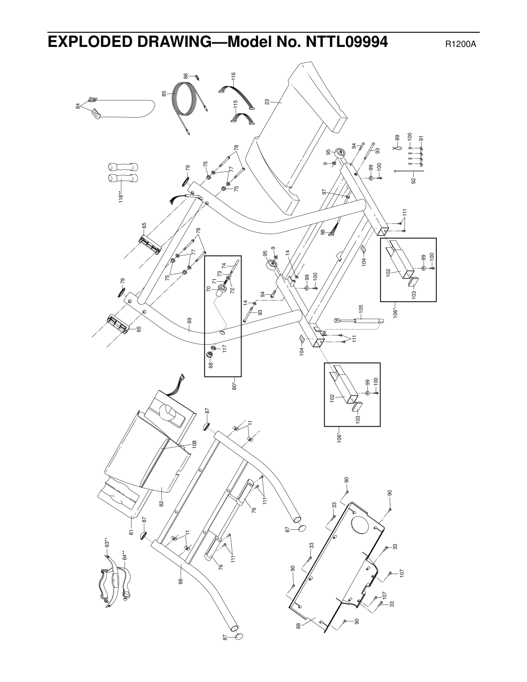 NordicTrack user manual Exploded Drawing, Model No. NTTL09994 