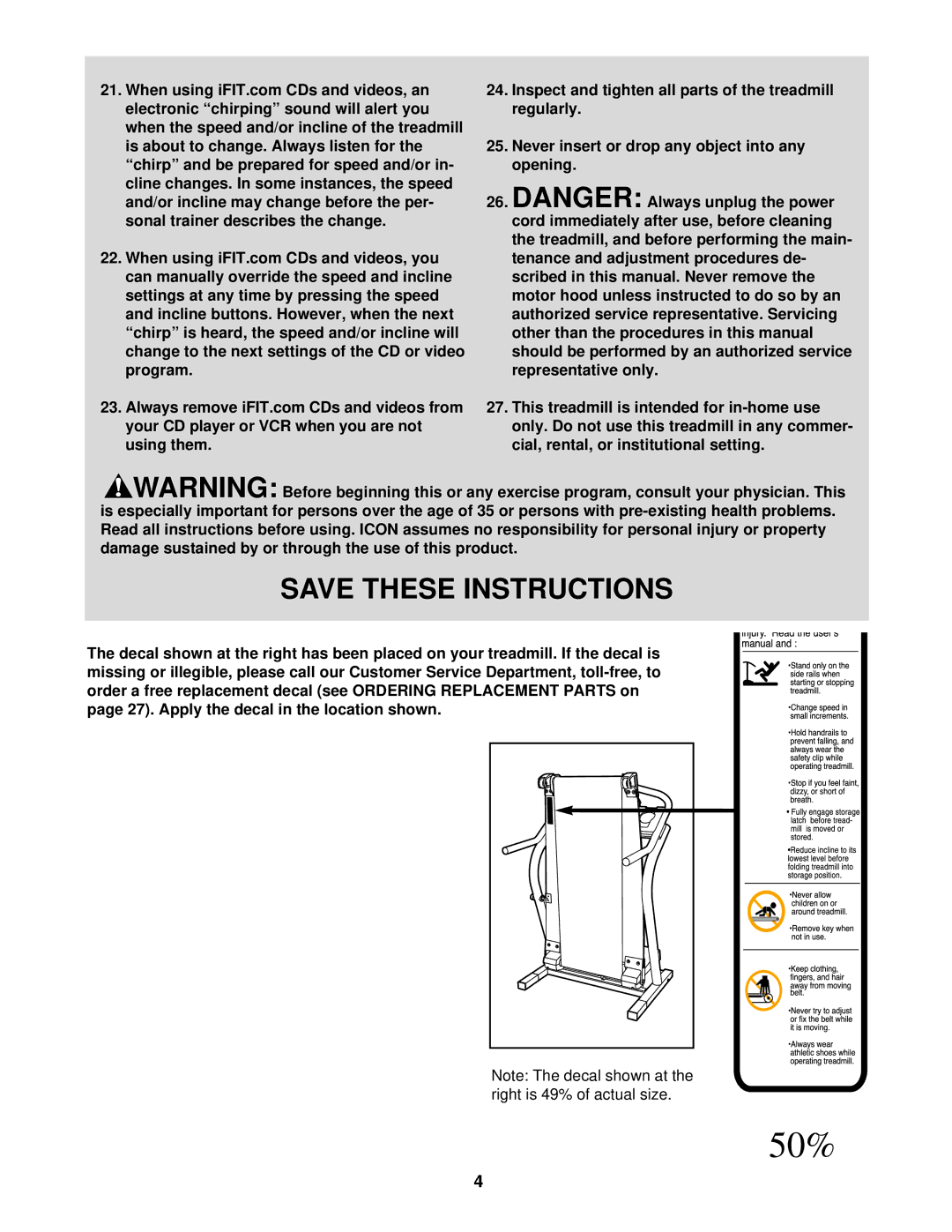 NordicTrack NTTL11510 user manual 50% 