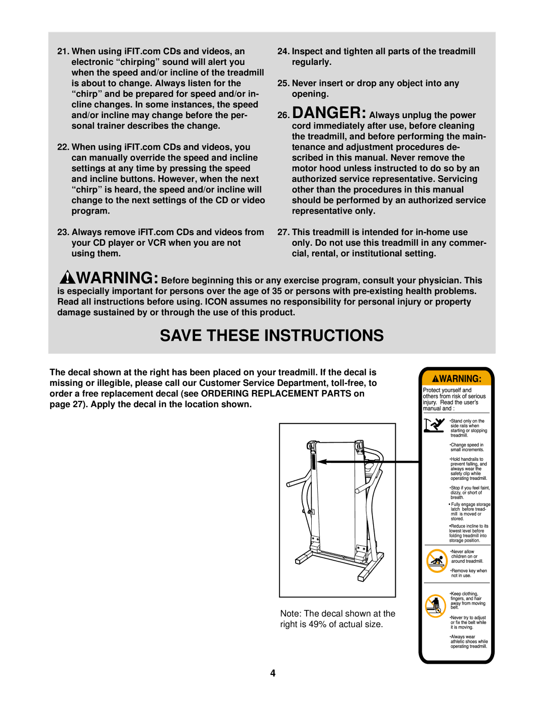 NordicTrack NTTL11511 user manual 