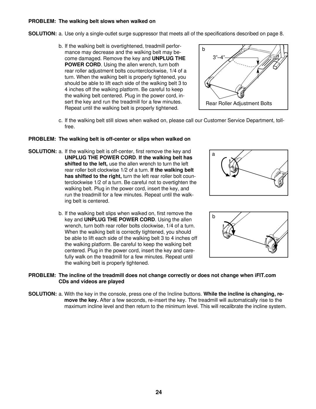 NordicTrack NTTL11513 user manual Problem The walking belt slows when walked on 