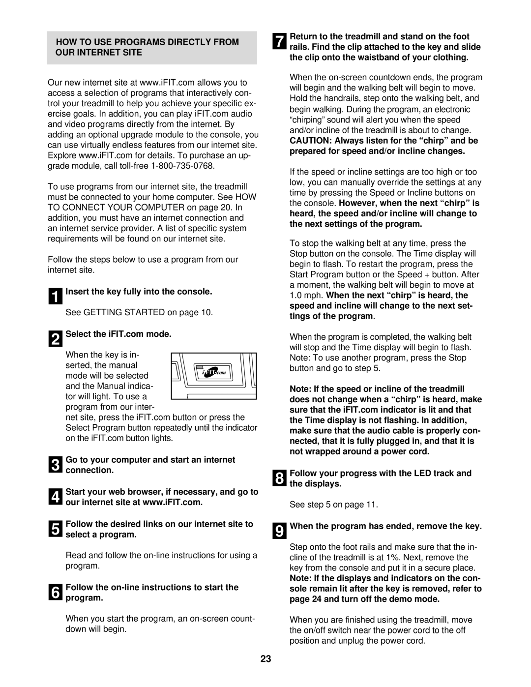 NordicTrack NTTL11902 user manual HOW to USE Programs Directly from OUR Internet Site 