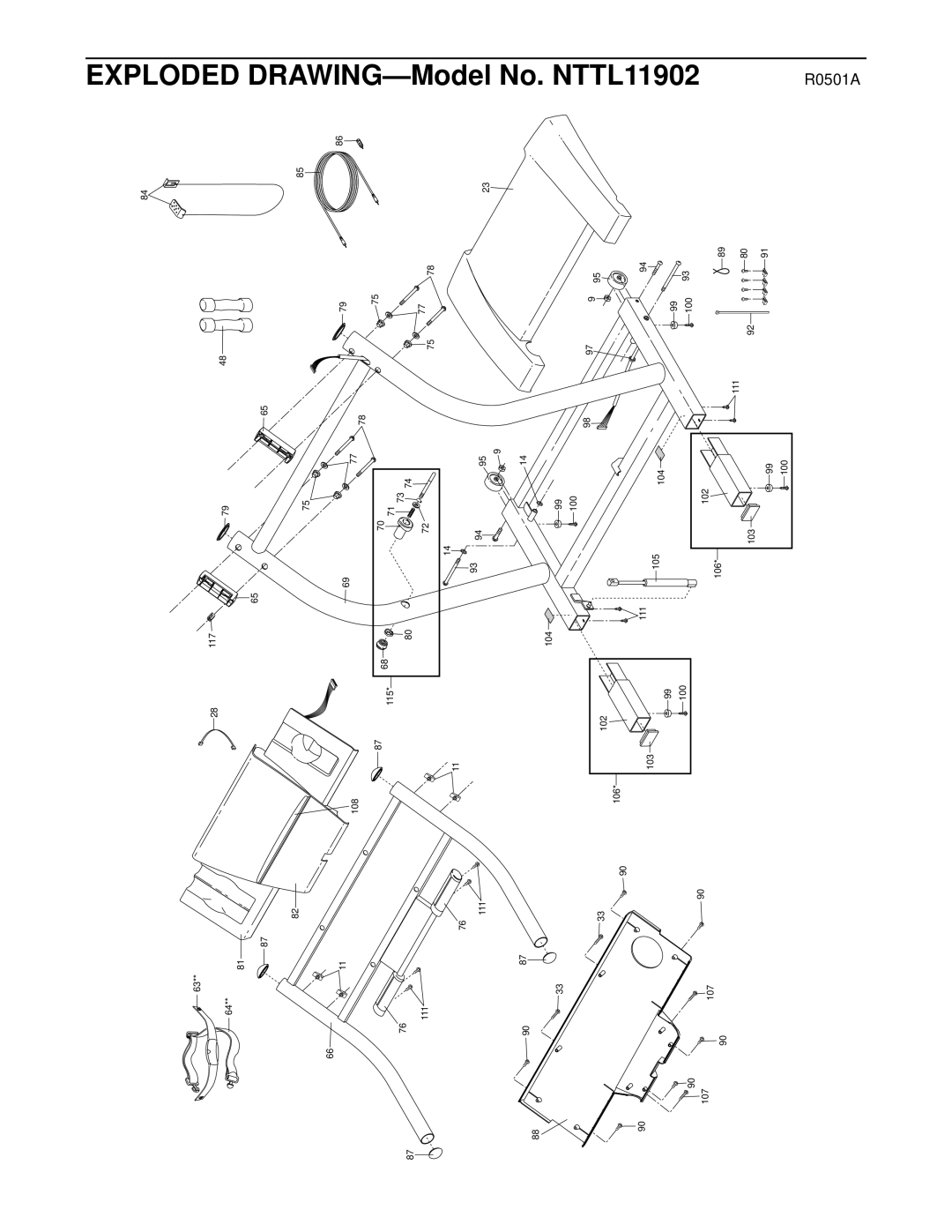 NordicTrack NTTL11902 user manual Exploded Drawing 