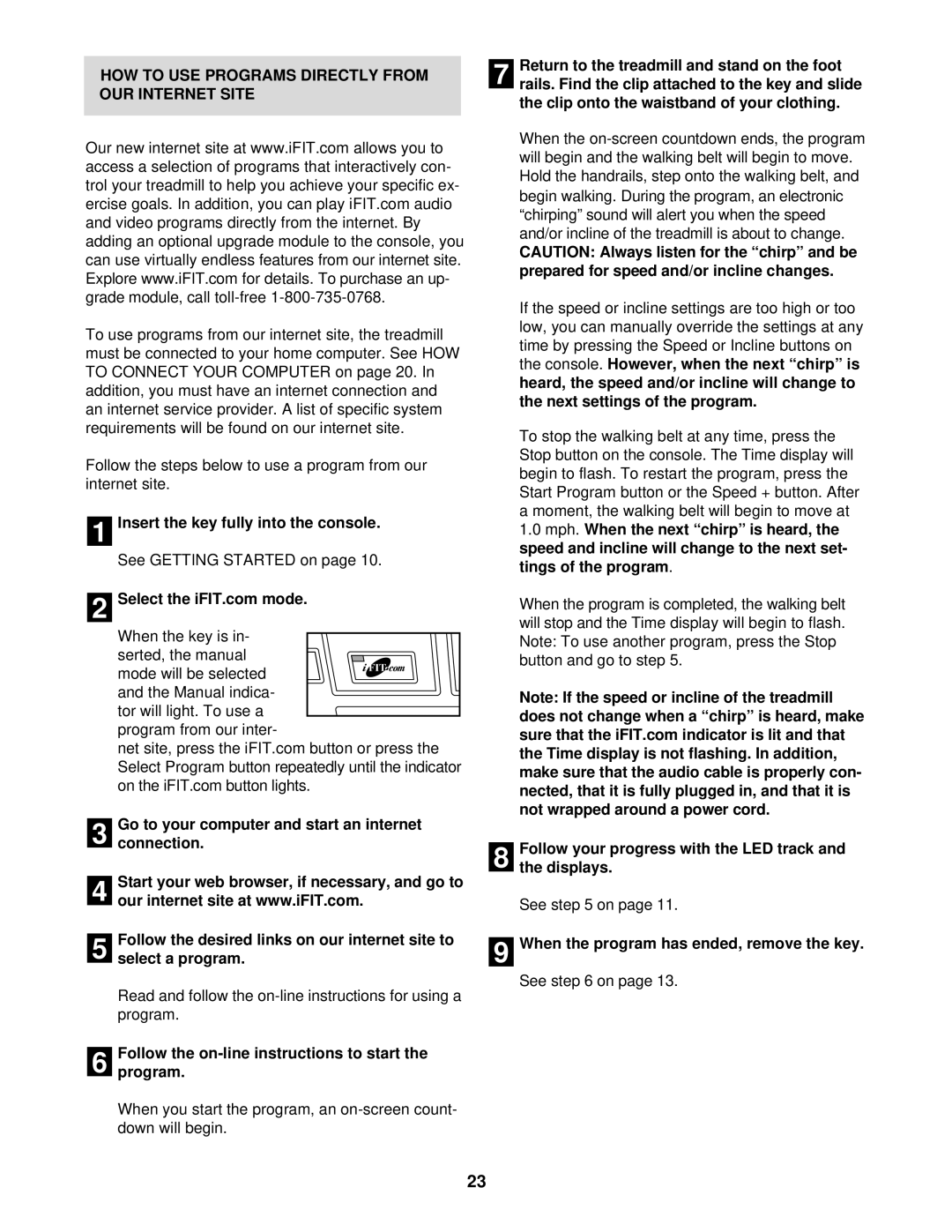 NordicTrack NTTL11903 user manual HOW to USE Programs Directly from OUR Internet Site 