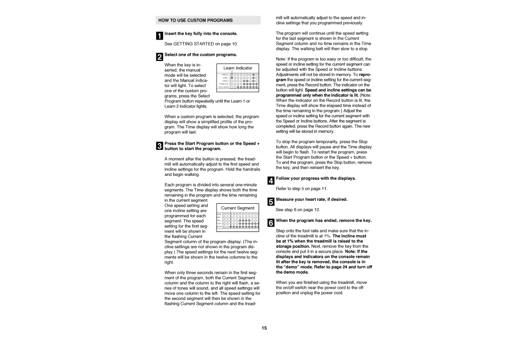 NordicTrack NTTL11990 manual HOW to USE Custom Programs, Button to start the program 