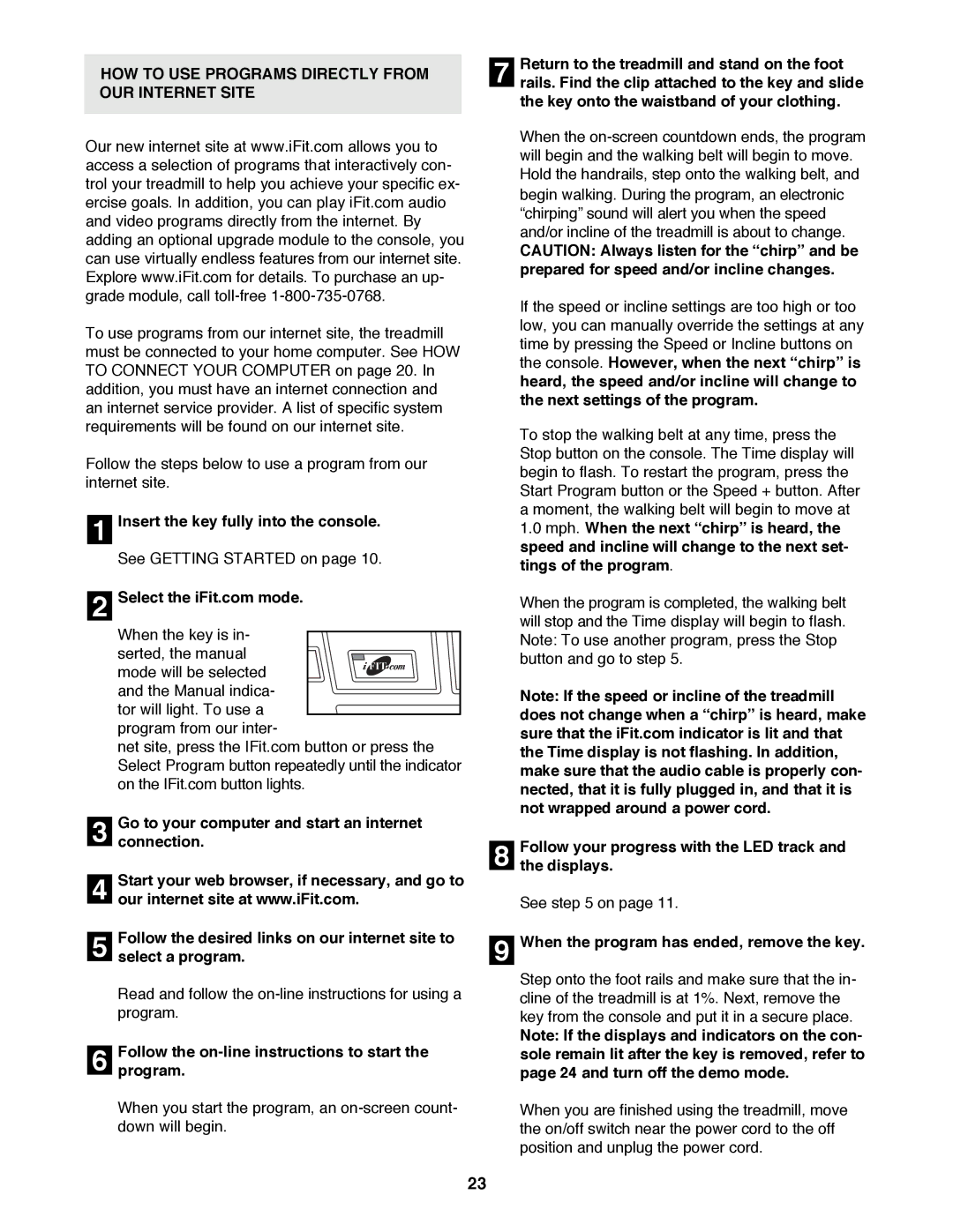 NordicTrack NTTL11991 manual HOW to USE Programs Directly from OUR Internet Site, Go to your computer and start an internet 