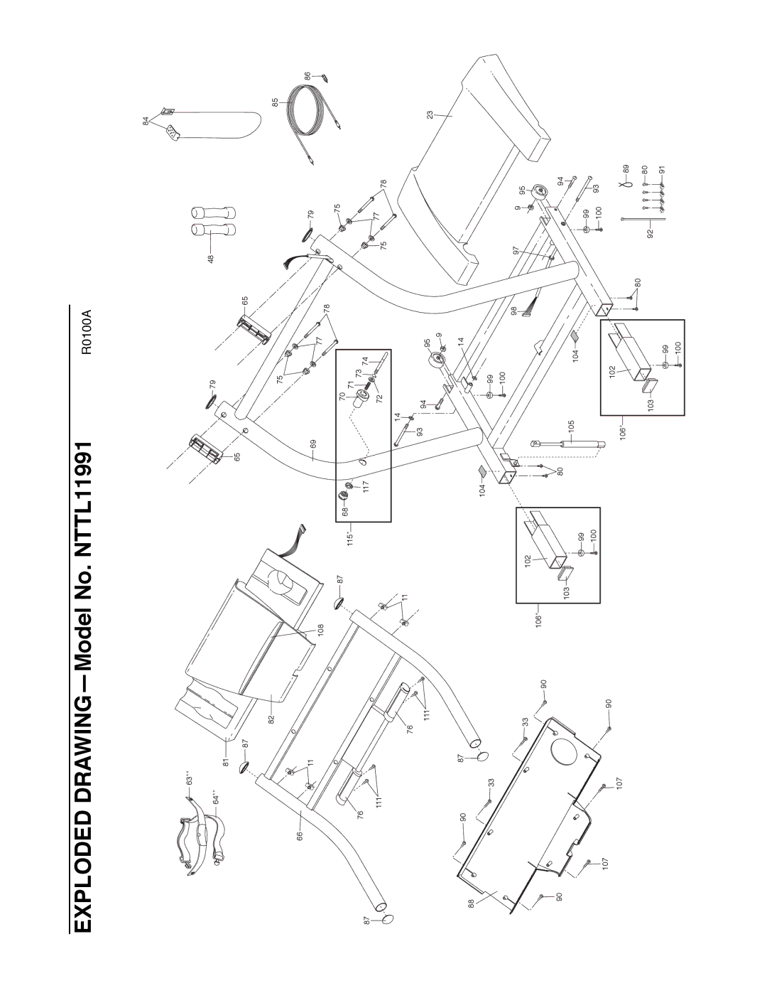 NordicTrack NTTL11991 manual 108 111 115 117 9087 104 100 102 106 103 105 107 99 100 