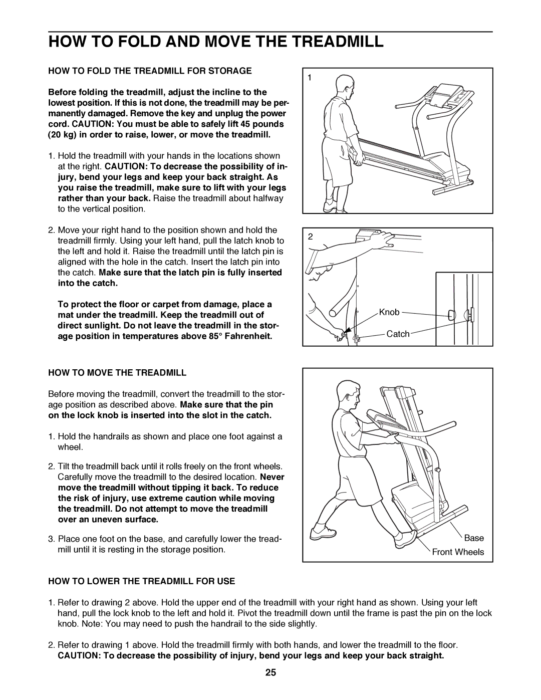 NordicTrack NTTL11992 HOW to Fold and Move the Treadmill, HOW to Fold the Treadmill for Storage, HOW to Move the Treadmill 