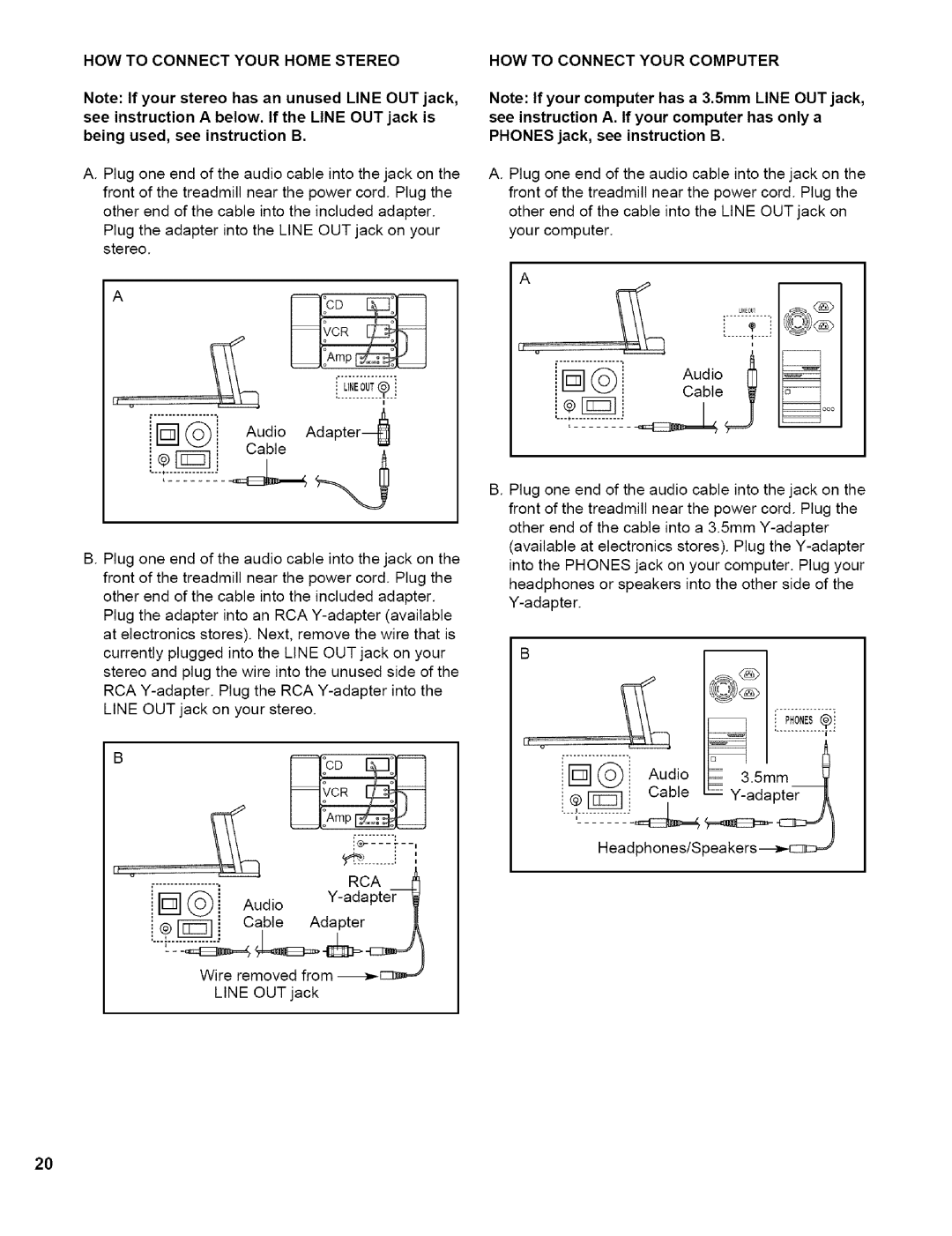 NordicTrack NTTL11994 user manual HOW to Connect Your Home Stereo, HOW to Connect Your Computer, Rca 