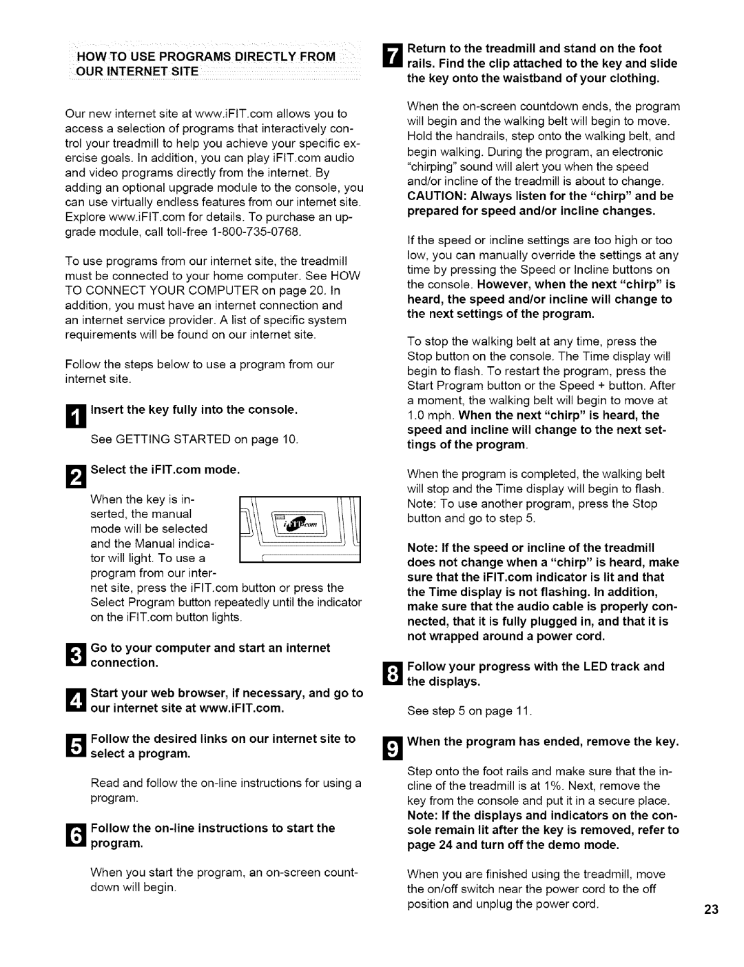 NordicTrack NTTL11994 user manual HOW Touse Programs Directly from OUR Internet Site 