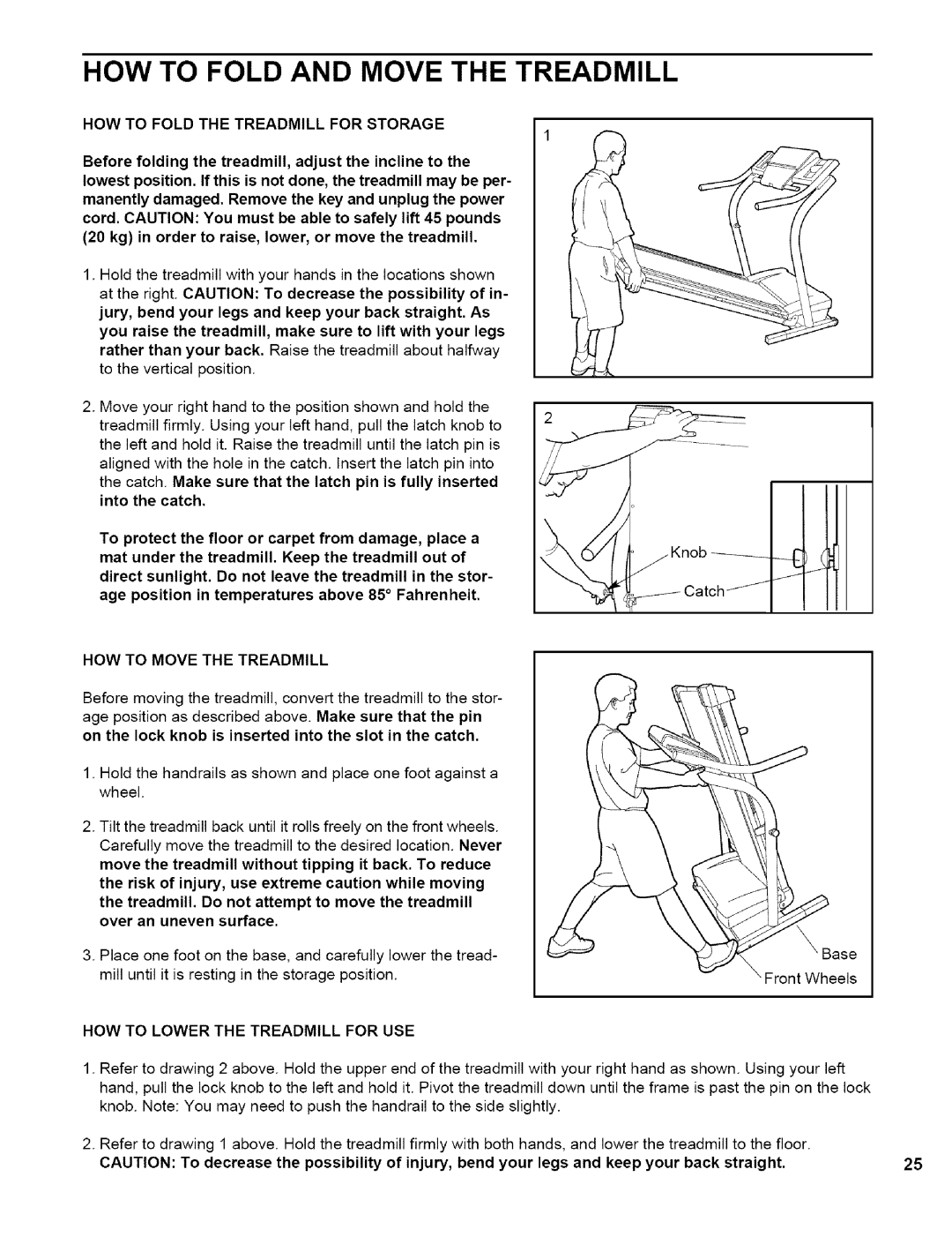 NordicTrack NTTL11994 HOW to Fold and Move the Treadmill, HOW to Fold the Treadmill for Storage, HOW to Move the Treadmill 