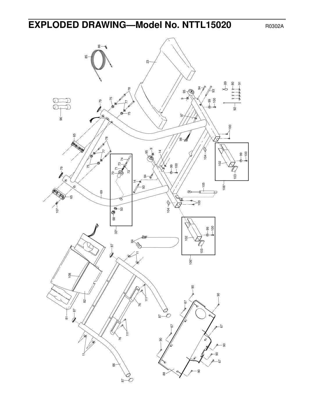 NordicTrack NTTL15020 user manual Exploded Drawing 