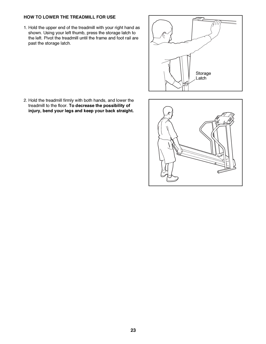NordicTrack NTTL15083 manual HOW to Lower the Treadmill for USE 