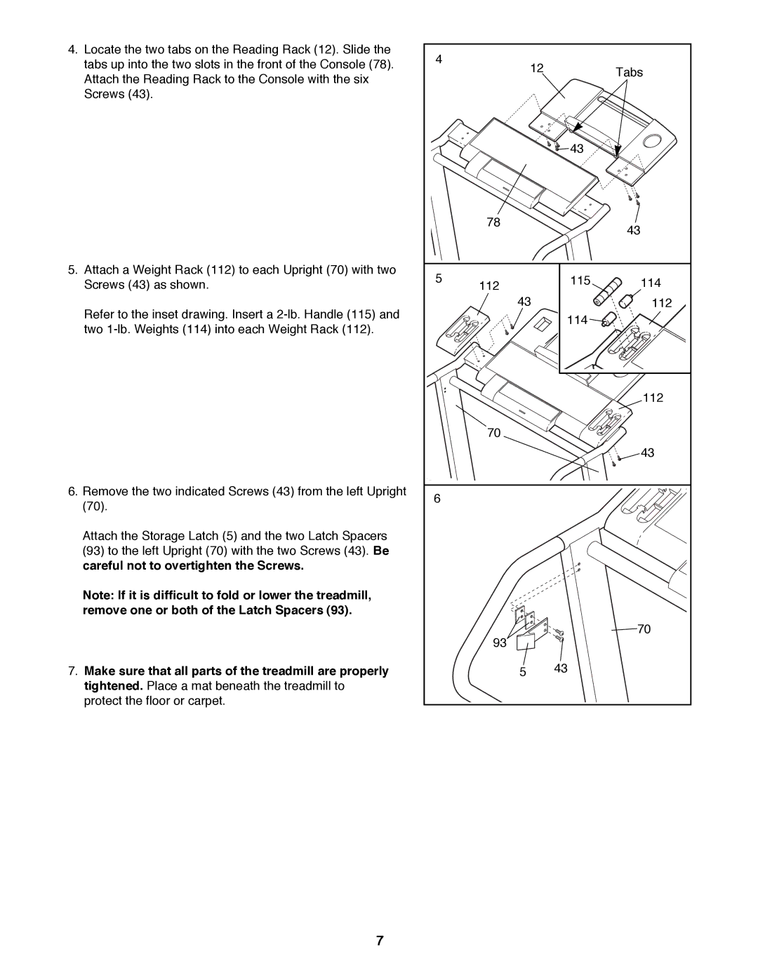 NordicTrack NTTL15083 manual Tabs 