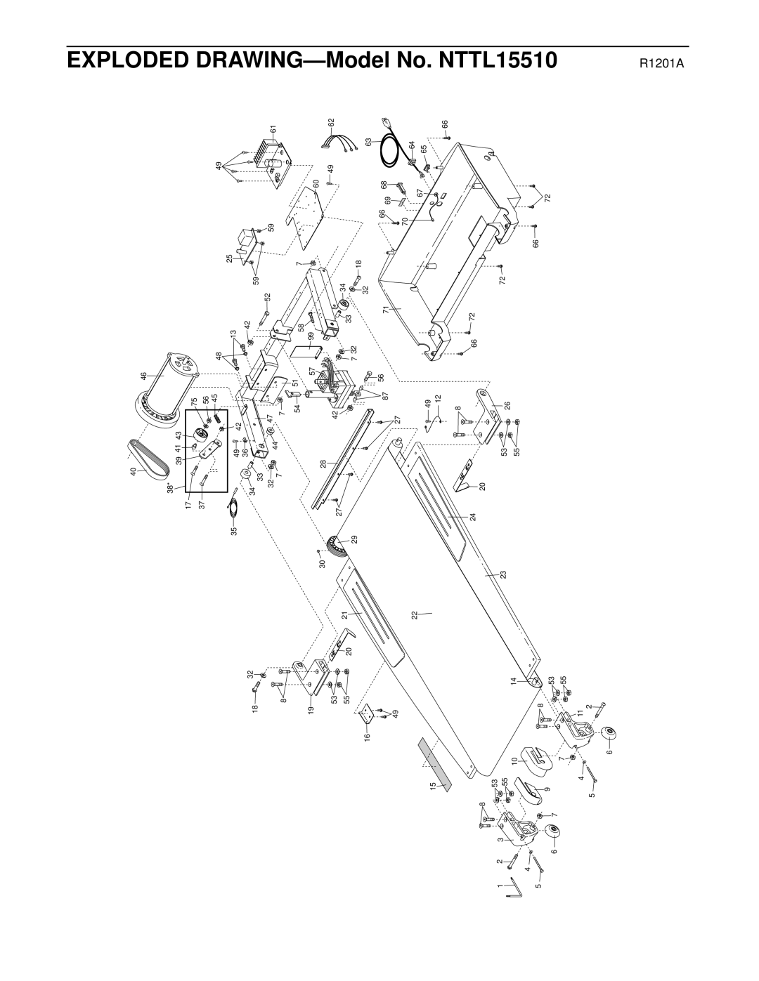 NordicTrack manual Exploded DRAWING-Model No. NTTL15510 