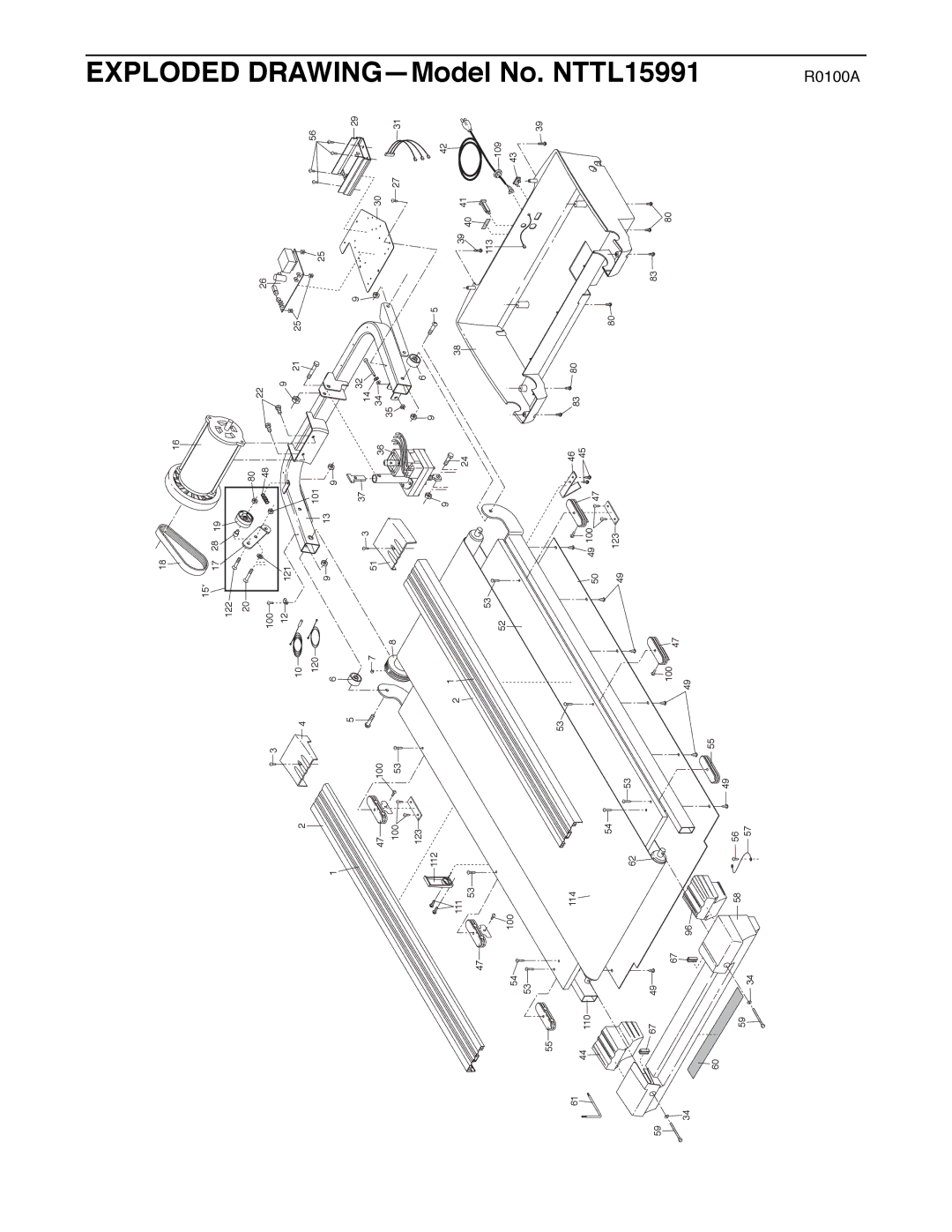 NordicTrack user manual Exploded, DRAWINGÑModel No. NTTL15991 