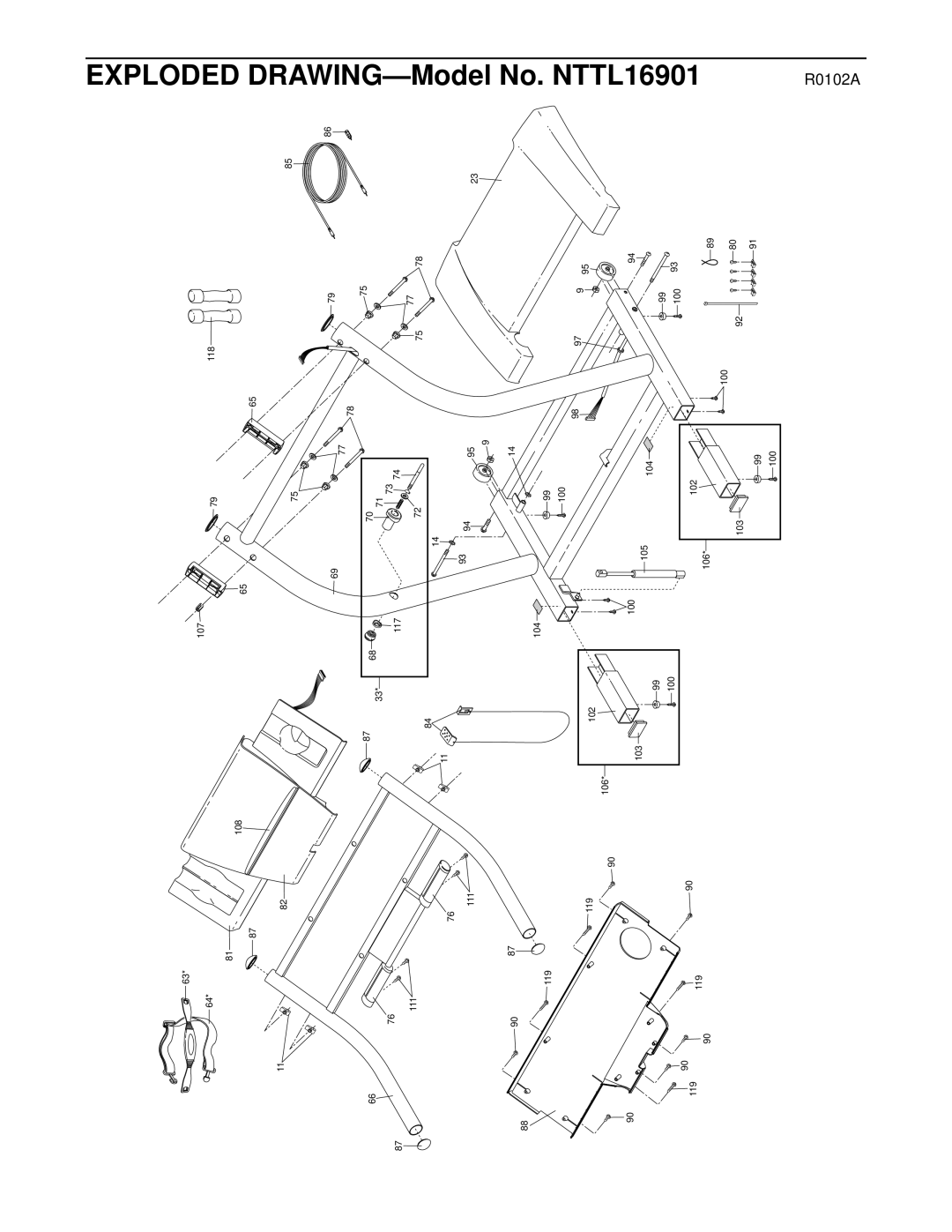 NordicTrack NTTL16901 manual Exploded Drawing 