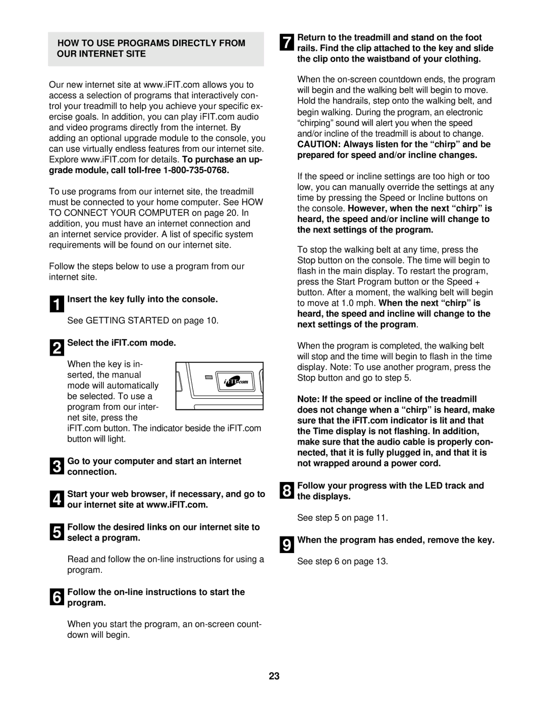 NordicTrack NTTL17900 user manual HOW to USE Programs Directly from OUR Internet Site 