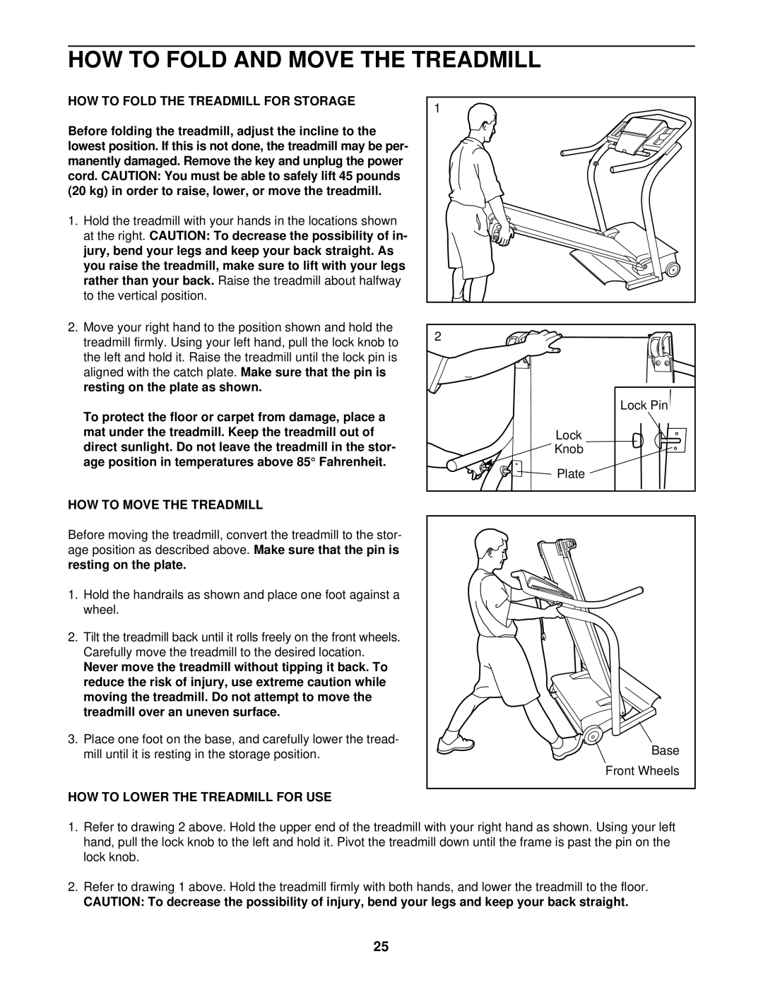 NordicTrack NTTL18510 HOW to Fold and Move the Treadmill, HOW to Fold the Treadmill for Storage, HOW to Move the Treadmill 