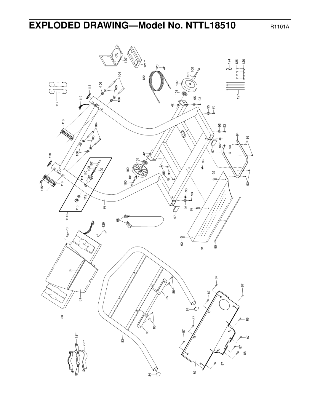 NordicTrack NTTL18510 manual Exploded DRAWING-Model No 