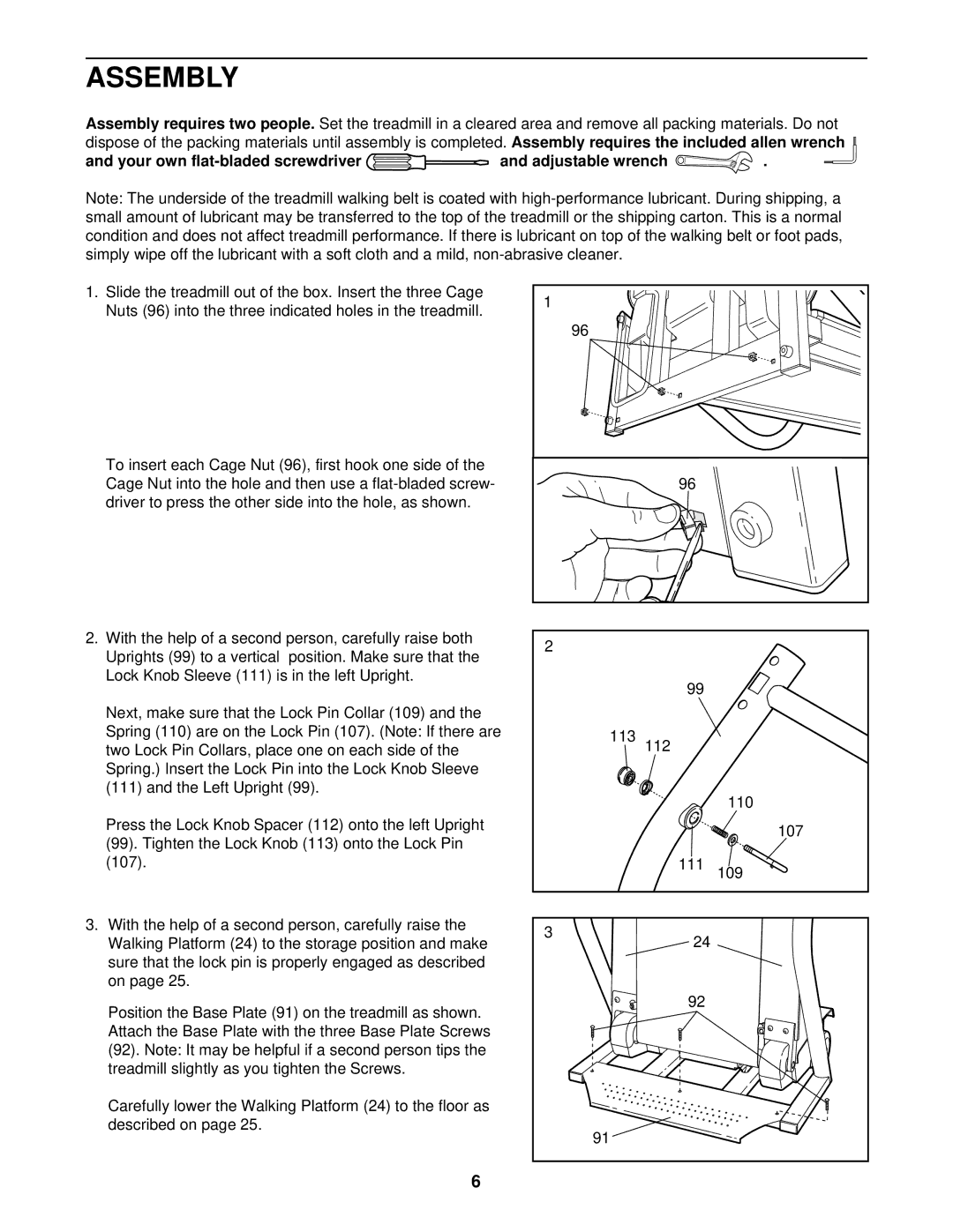 NordicTrack NTTL18510 manual Assembly, Your own flat-bladed screwdriver Adjustable wrench 