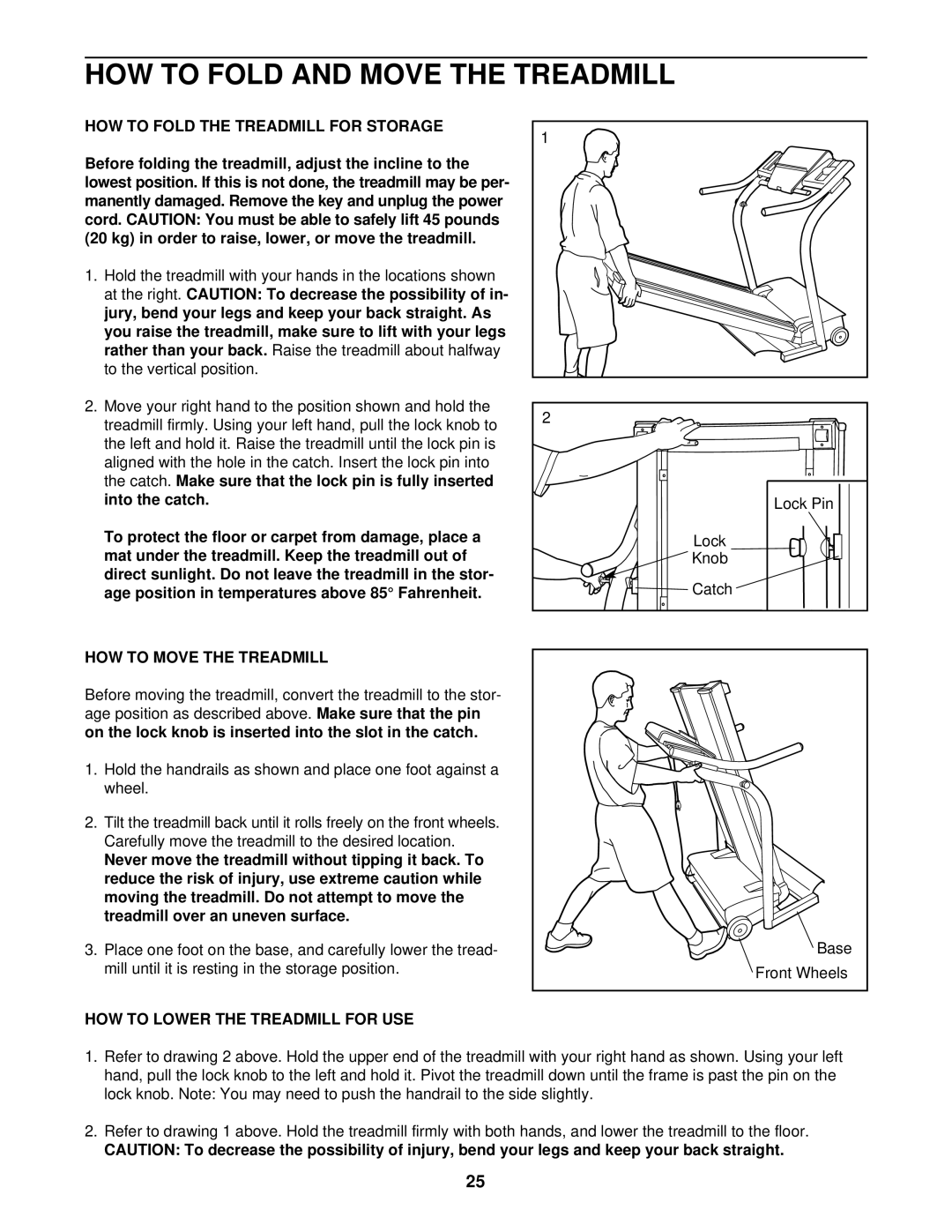 NordicTrack NTTL18900 HOW to Fold and Move the Treadmill, HOW to Fold the Treadmill for Storage, HOW to Move the Treadmill 