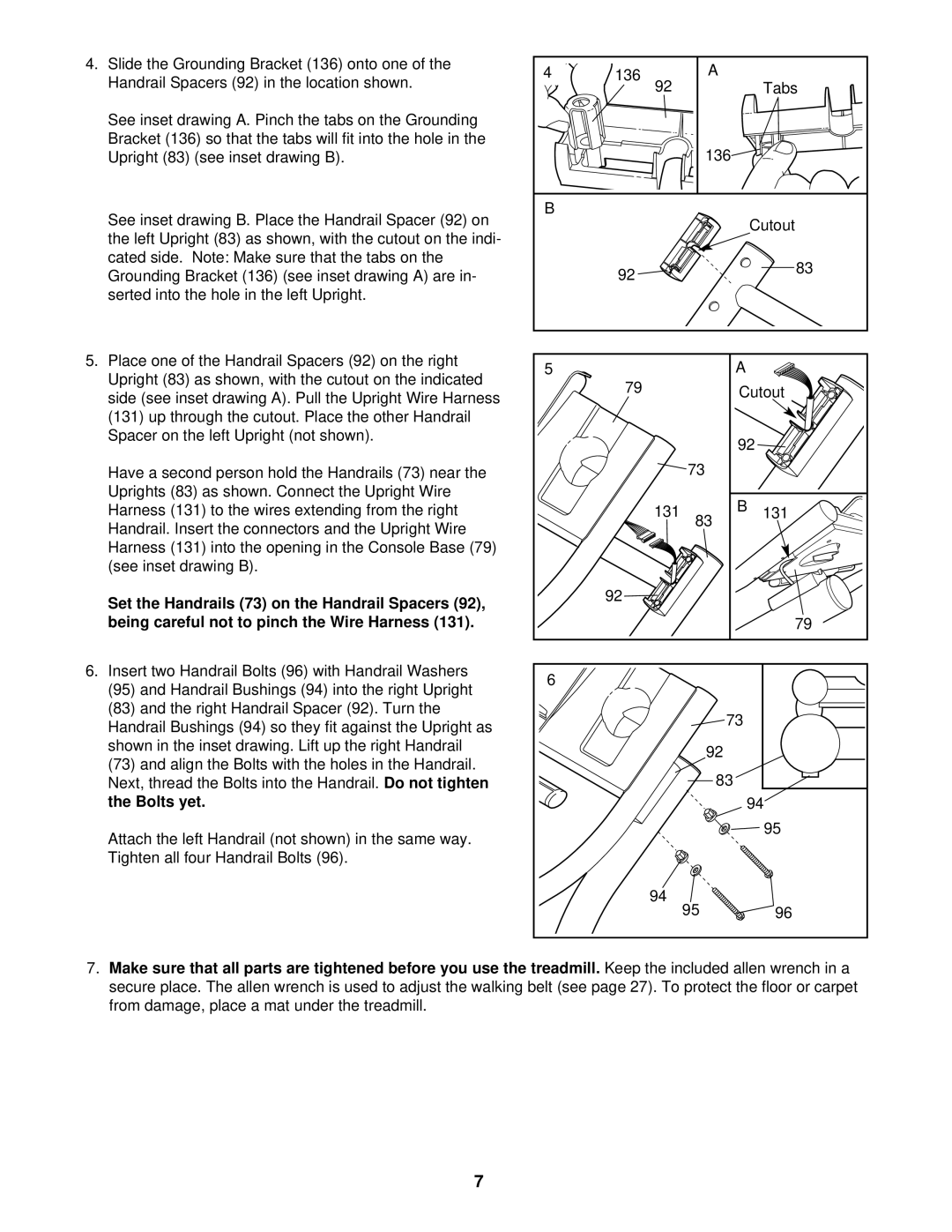 NordicTrack NTTL18903 user manual Bolts yet 