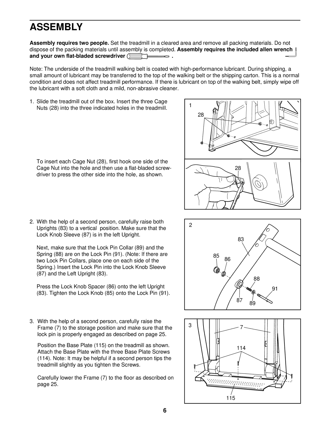 NordicTrack NTTL18906 user manual Assembly, Your own flat-bladed screwdriver 