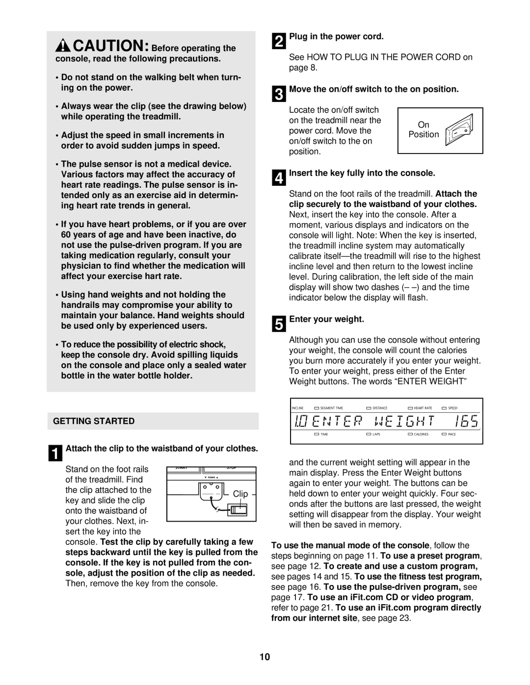 NordicTrack NTTL18990 manual Getting Started 