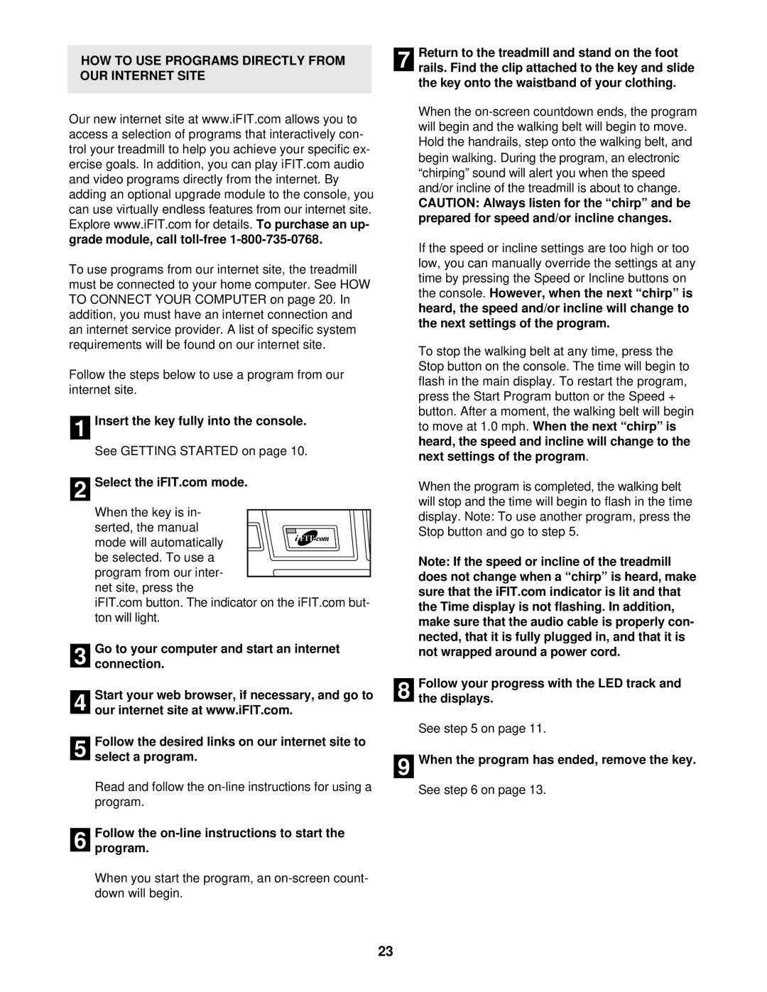 NordicTrack NTTL18991 manual HOW to USE Programs Directly from OUR Internet Site 