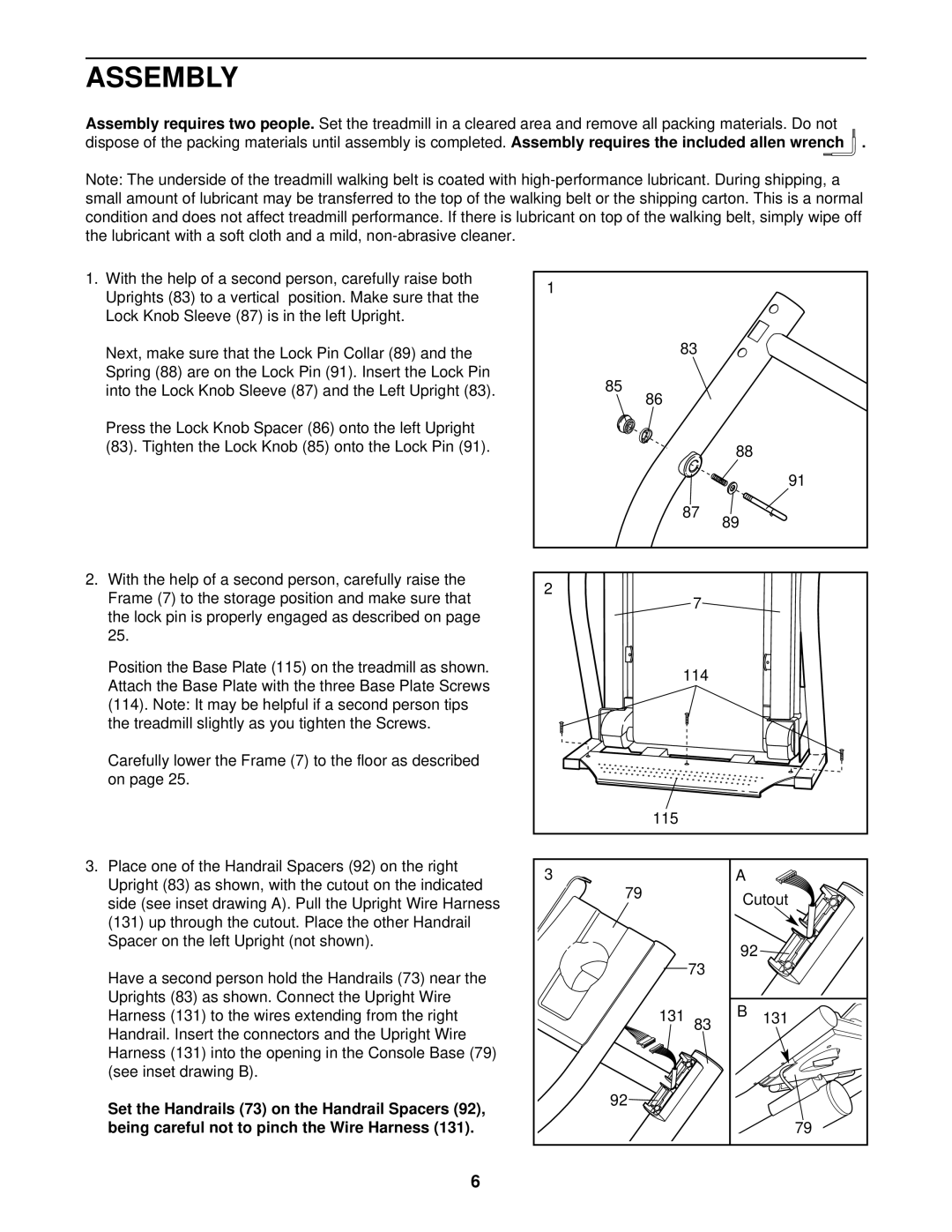 NordicTrack NTTL24992 user manual Assembly 