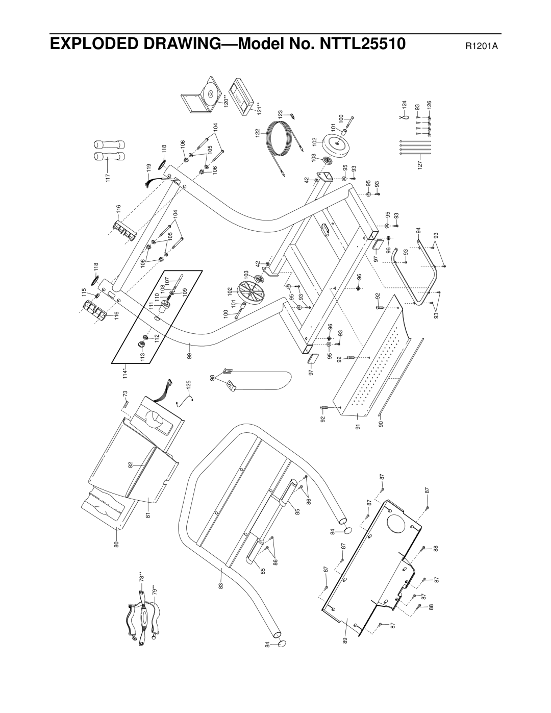 NordicTrack NTTL25510 manual Exploded DRAWING-Model No 