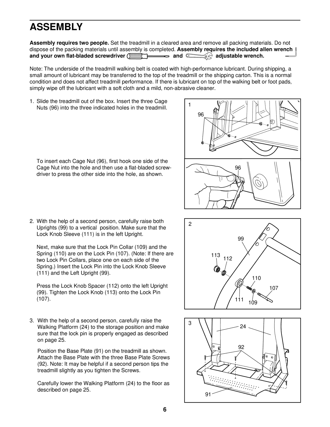 NordicTrack NTTL25510 manual Assembly, Your own flat-bladed screwdriver 