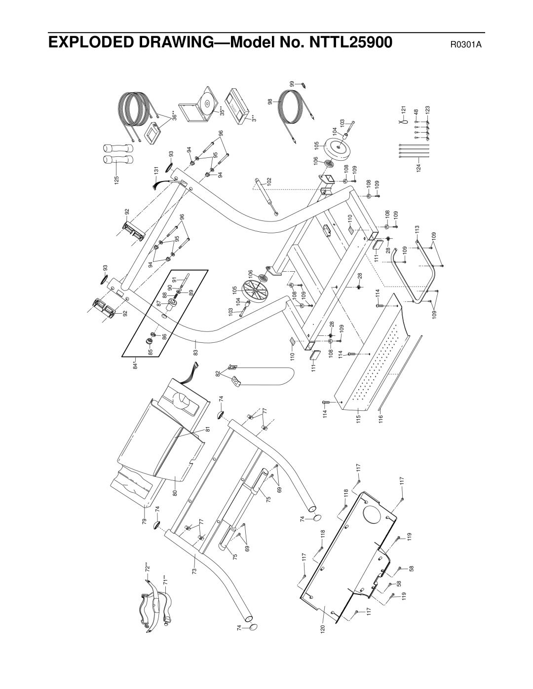 NordicTrack NTTL25900 manual Model No 