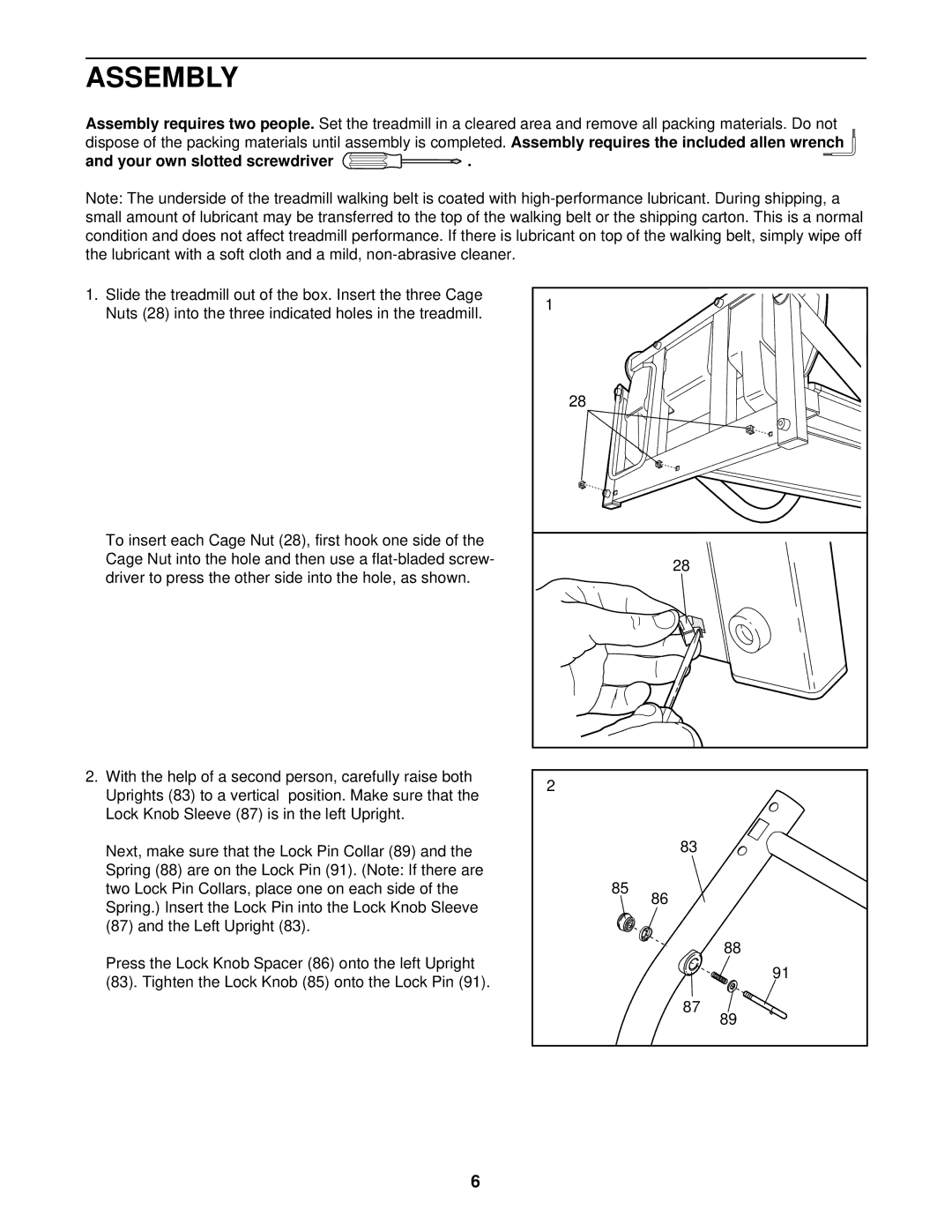 NordicTrack NTTL25900 manual Assembly, Your own slotted screwdriver 