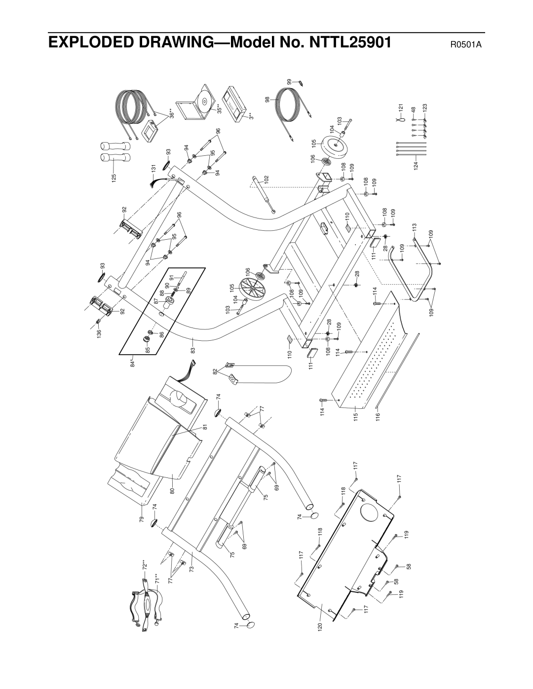 NordicTrack NTTL25901 manual DRAWING-Model No 