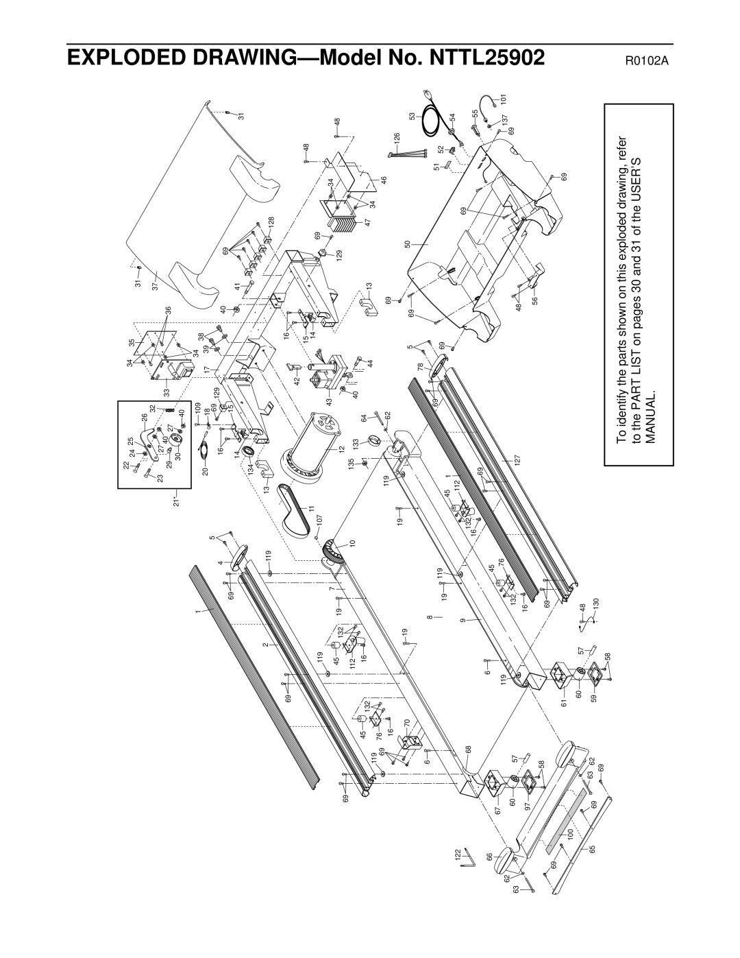 NordicTrack NTTL25902 user manual Exploded 