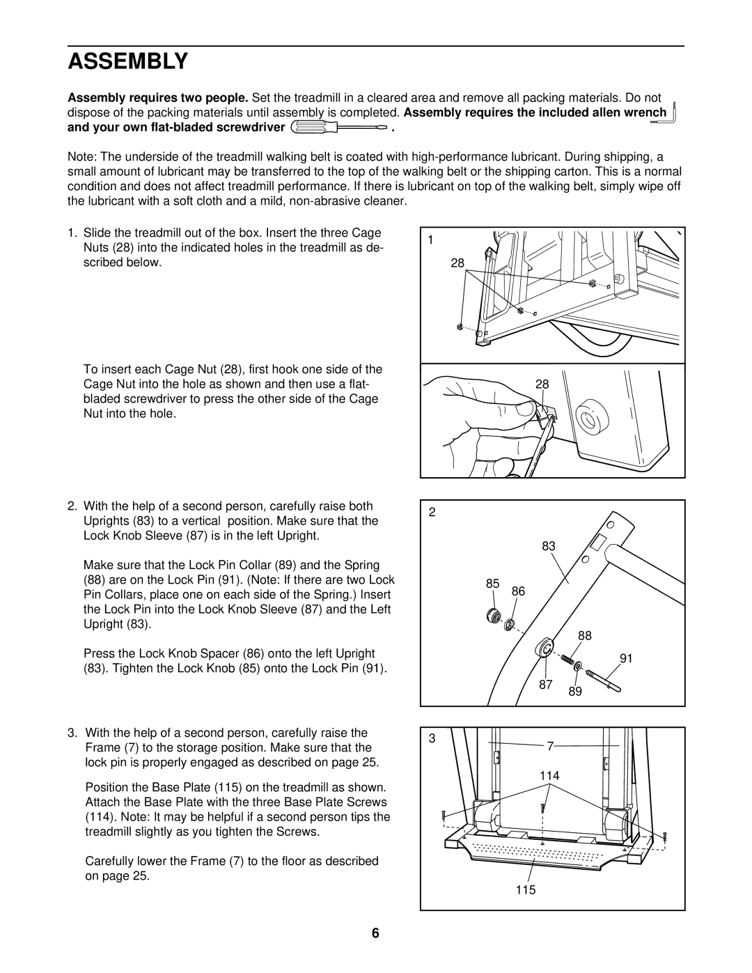 NordicTrack NTTL25902 user manual Assembly, Your own flat-bladed screwdriver 