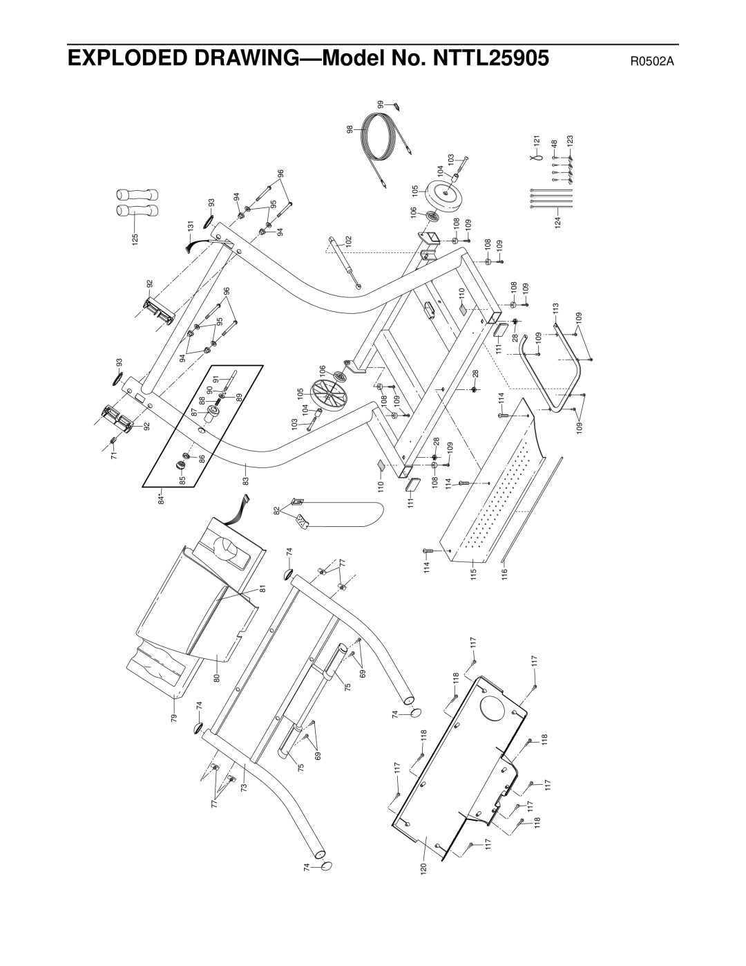 NordicTrack user manual DRAWING-Model No. NTTL25905 