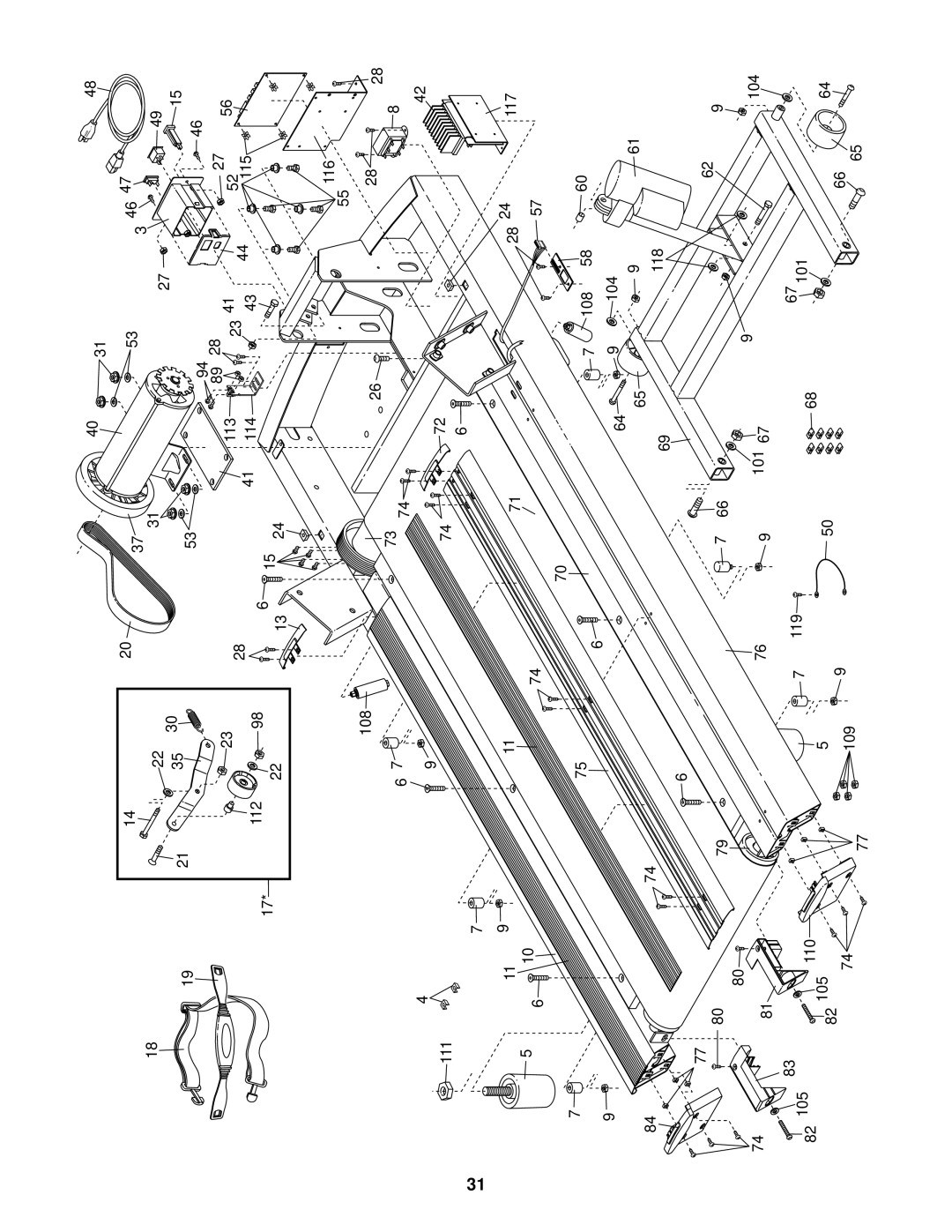 NordicTrack NTTL39910 user manual 112 108 113 114 115 116 117 104 118 83 82 