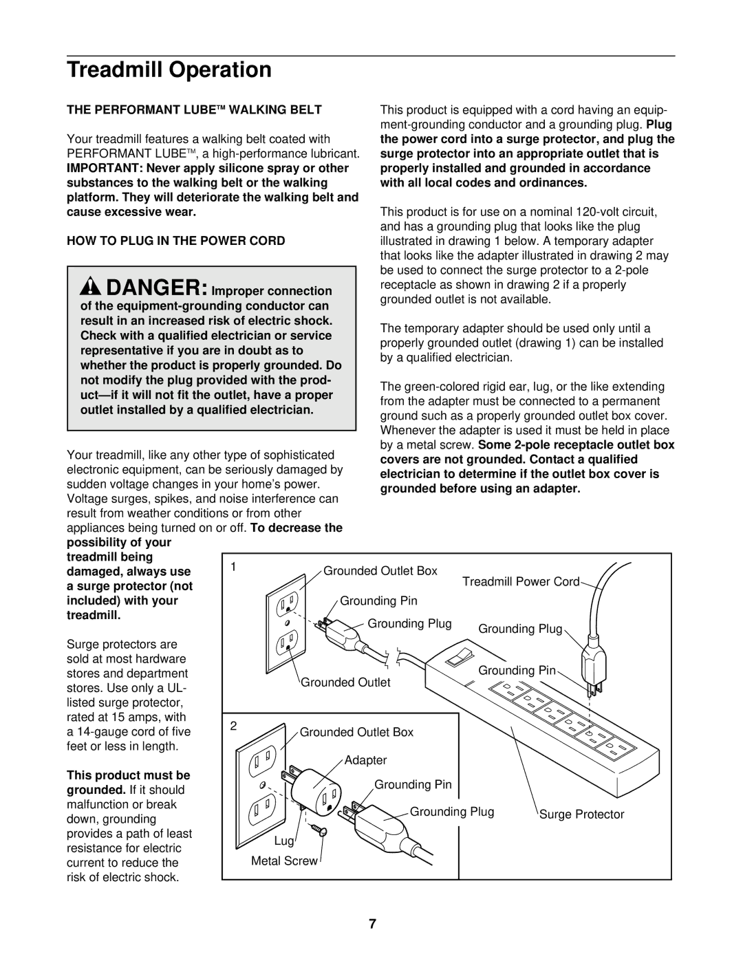 NordicTrack NTTL90080 manual Treadmill Operation 