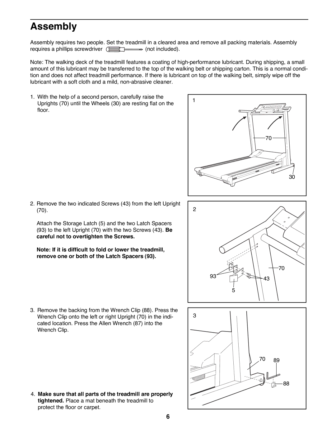 NordicTrack NTTL90081 manual Assembly 