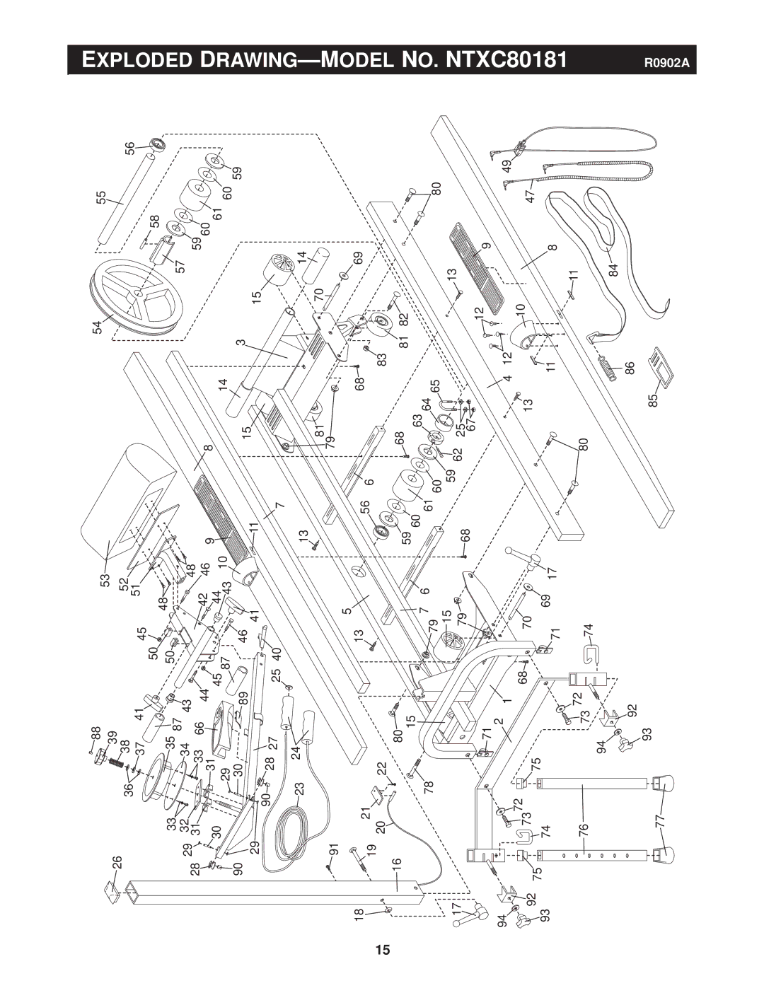 NordicTrack user manual Exploded DRAWING-MODEL NO. NTXC80181 